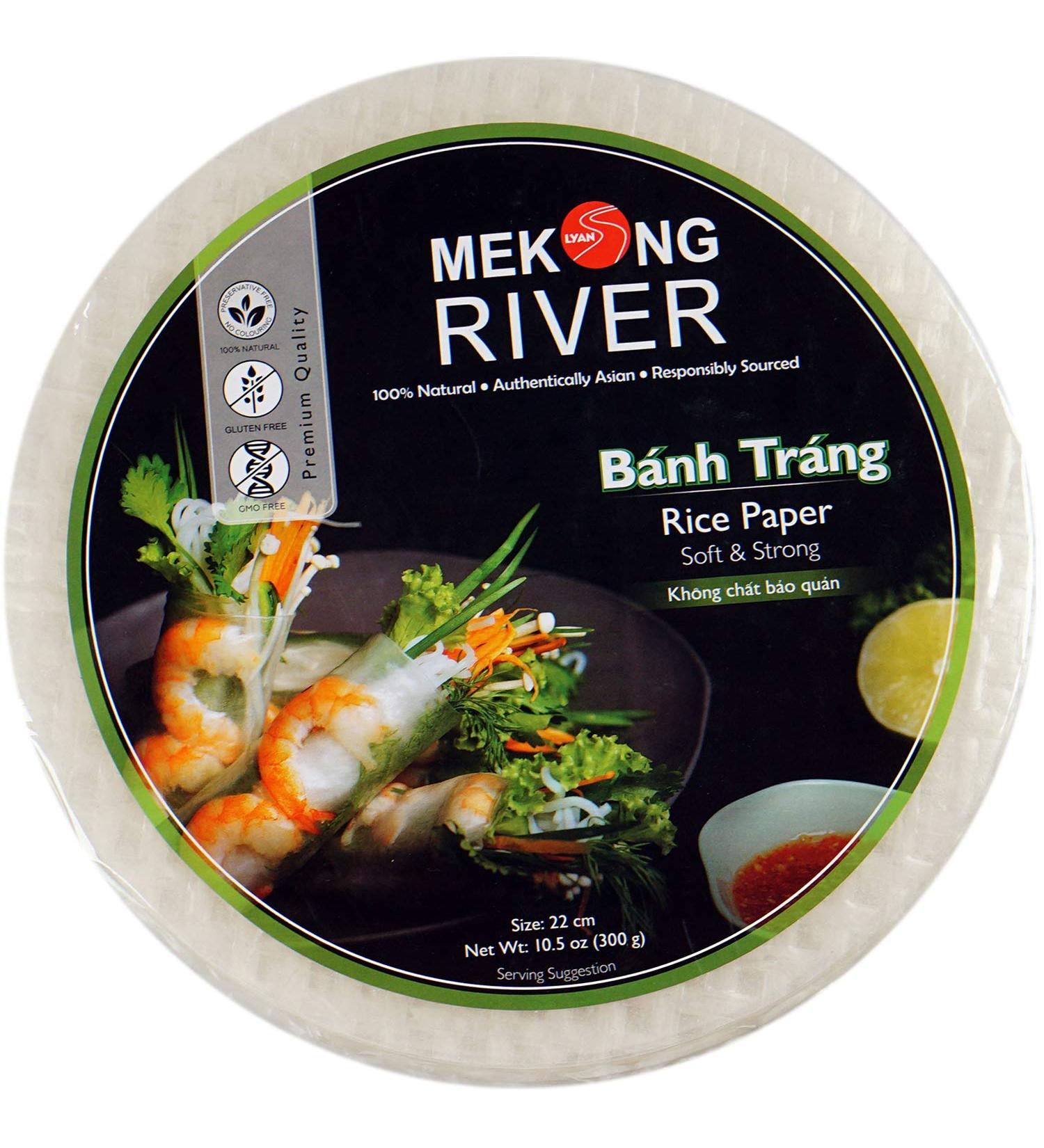 Lyan Mekong River Banh Trang Vietnamese Rice Paper Wrappers - Vegan Spring Roll Wrappers (300g) - Buy Online on GoSupps.com