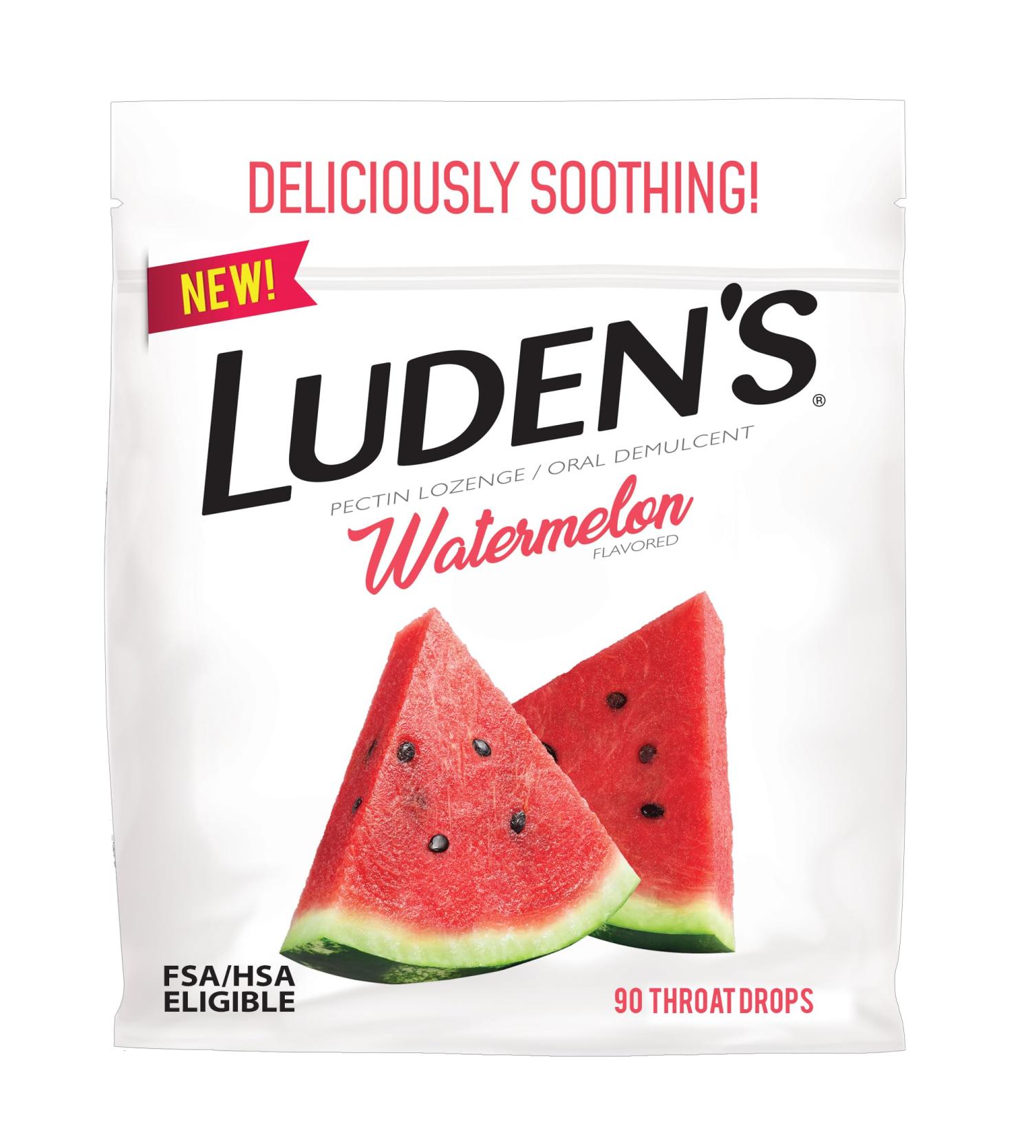 Luden's Sore Throat Drops for Minor Sore Throat Relief Watermelon 90 Count - Buy Online on GoSupps.com