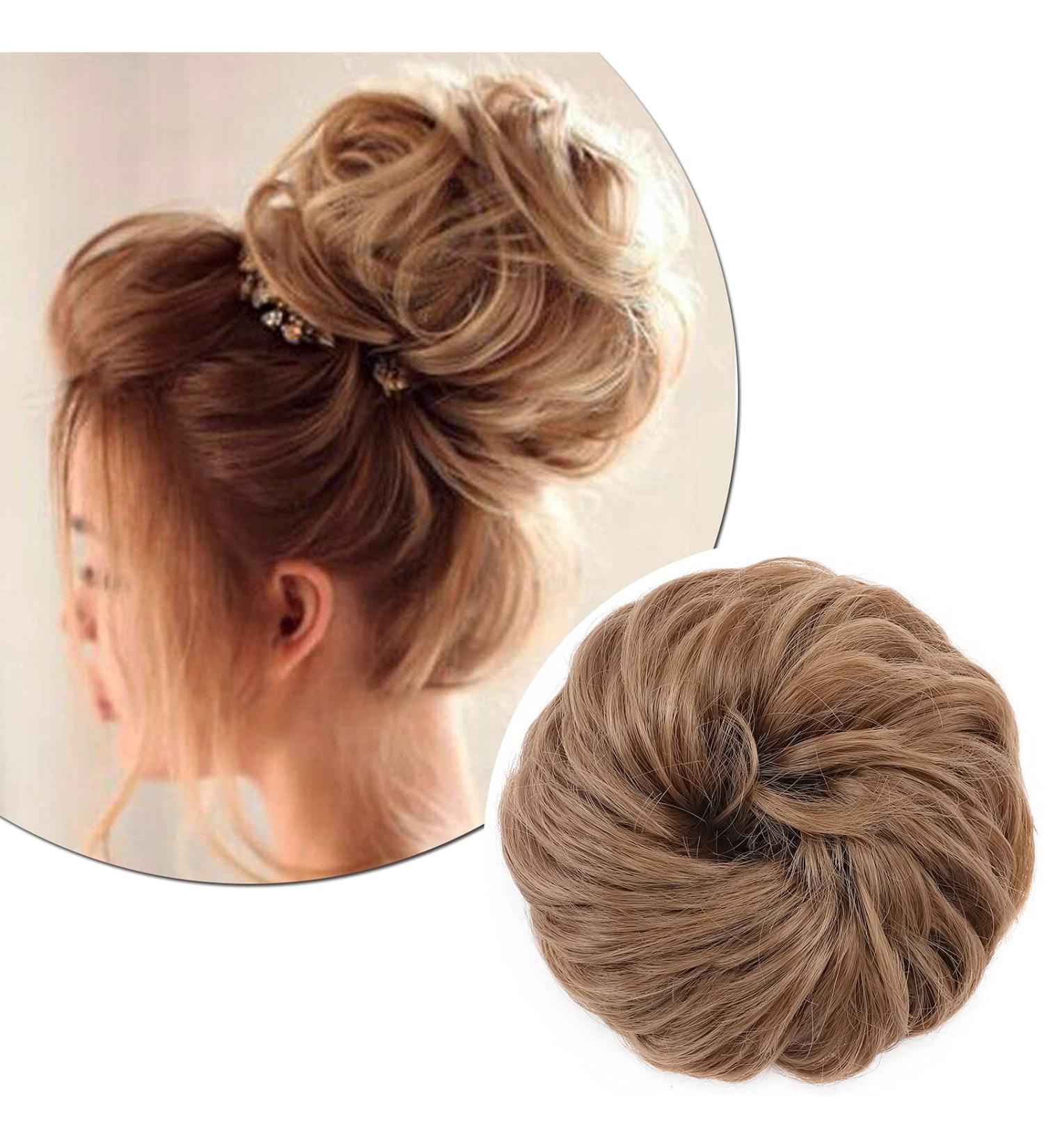 Thick Synthetic Hair Bun Extension - Coffee Brown & Sandy Brown Hairpiece for Women - 45g - Buy Online on GoSupps.com
