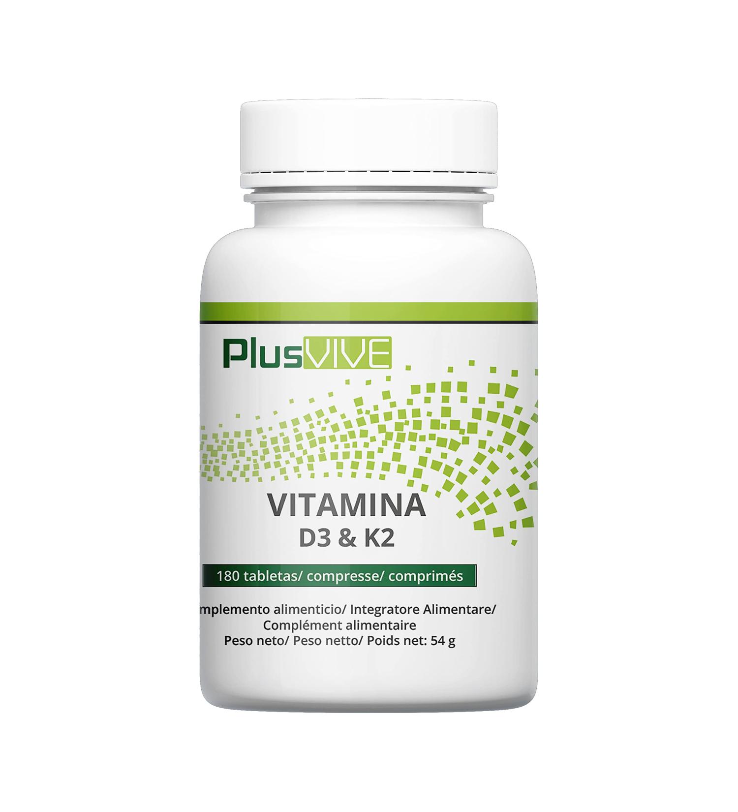 Plusvive - Vitamin D3 & Vitamin K2 MK7 100 mcg 180 Tablets - Buy Online on GoSupps.com