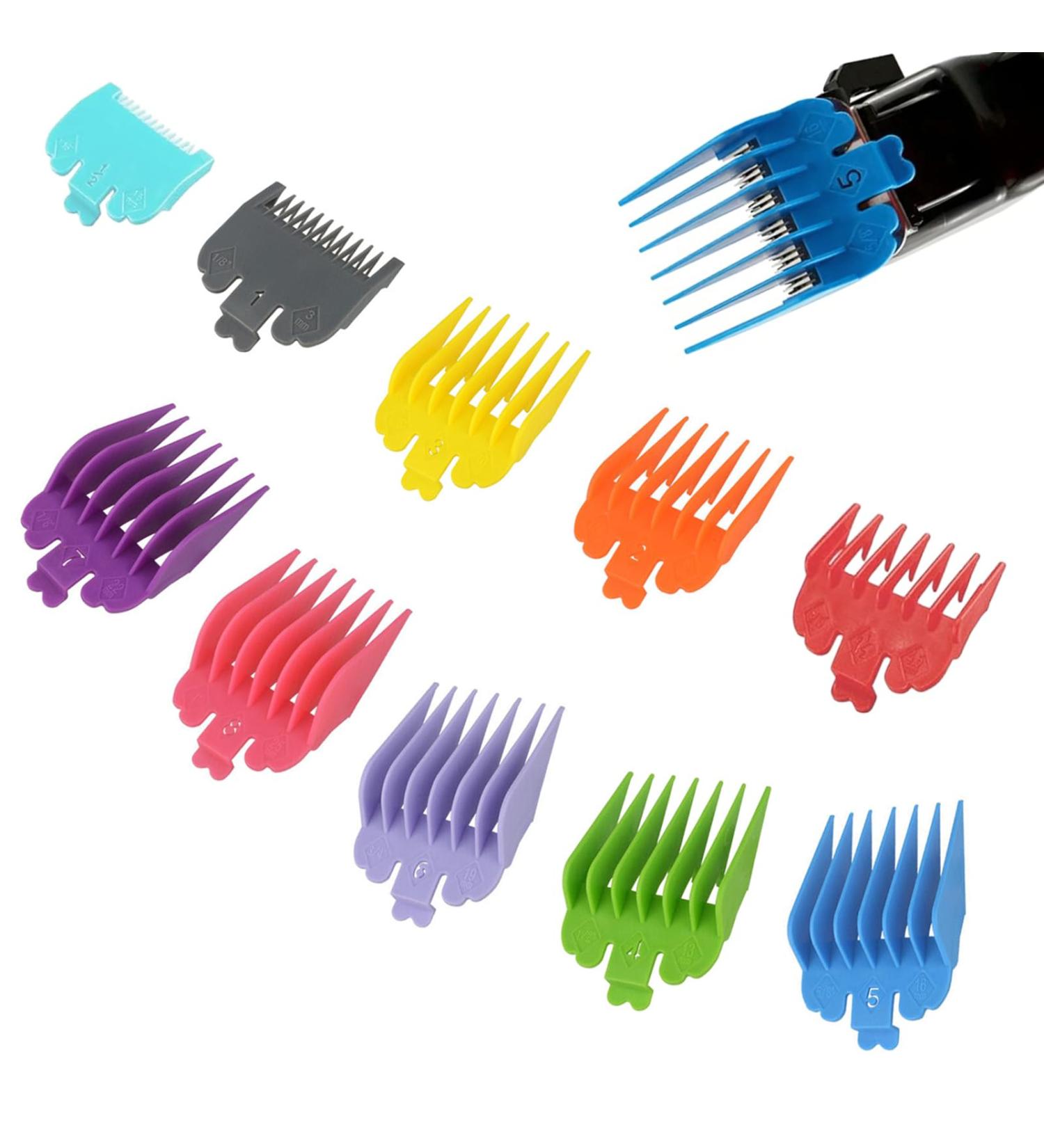 TYVOM 10PCS Clipper Guards Multicolor Hair Clipper Limit Comb Hair Cutting Guides Attachment Limit Replacement Combs Set Hair Clipper Guide Combs for Hairdressing Salons and Home - Buy Online on GoSupps.com
