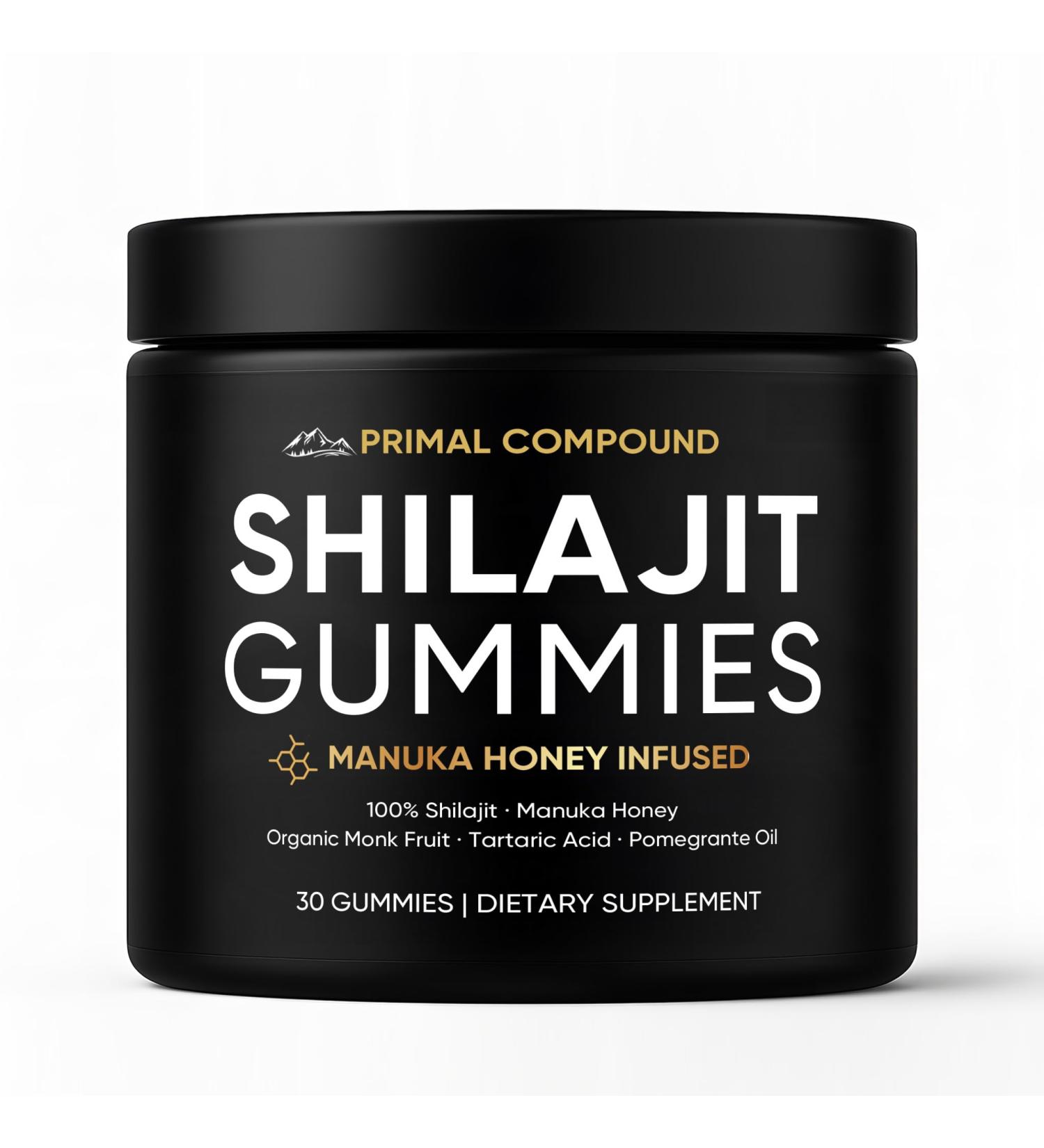 Primal Compound Shilajit Gummies for Men Natural Trace Mineral Supplement with Fulvic Acid Supports Daily Energy Vitality and Overall Wellness Vegan Non-GMO Gluten-Free 30 Gummies (1) - Buy Online on GoSupps.com