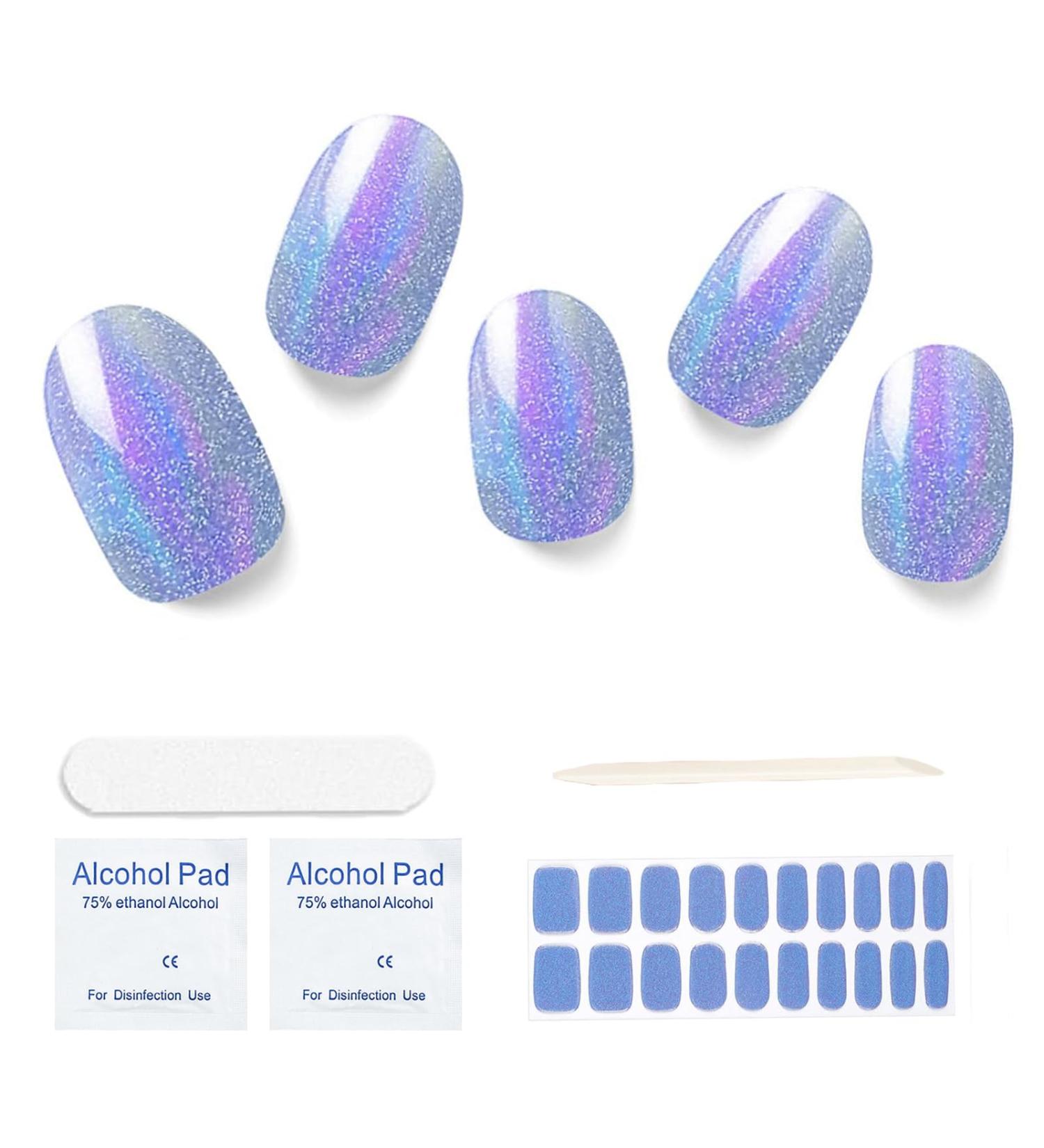 Shop Semi Cured Gel Nail Strips - 20 pcs Salon-Quality Gel Nail Wraps Long-Lasting Ice Age Design Perfect for International Shipping - Buy Online on GoSupps.com