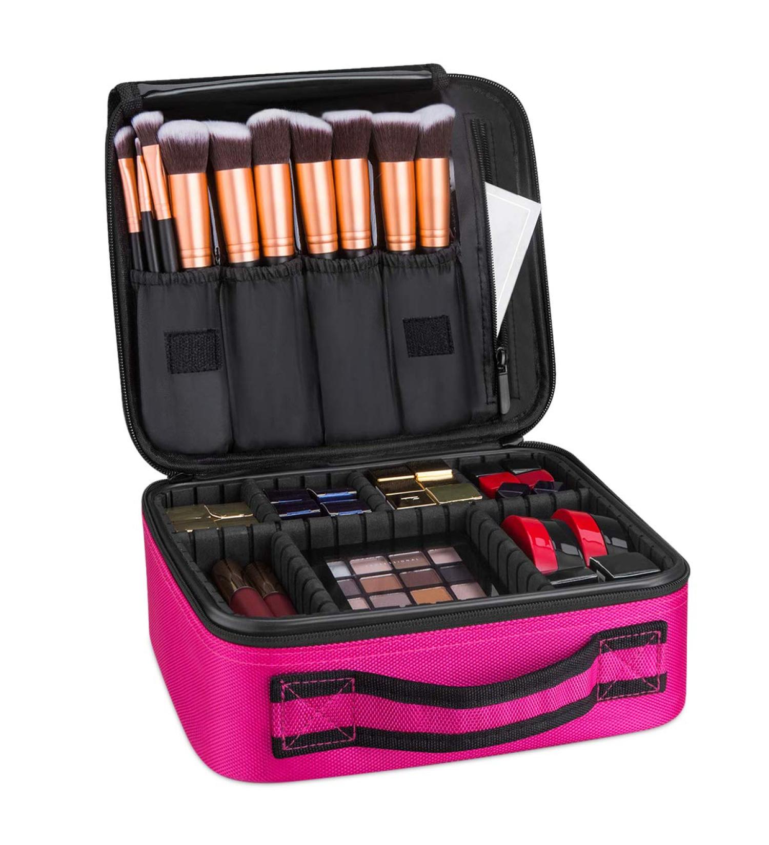 Forrica Cosmetic Bag for Women | Portable Makeup Organizer & Travel Case | Red Makeup Suitcase - Buy Online on GoSupps.com