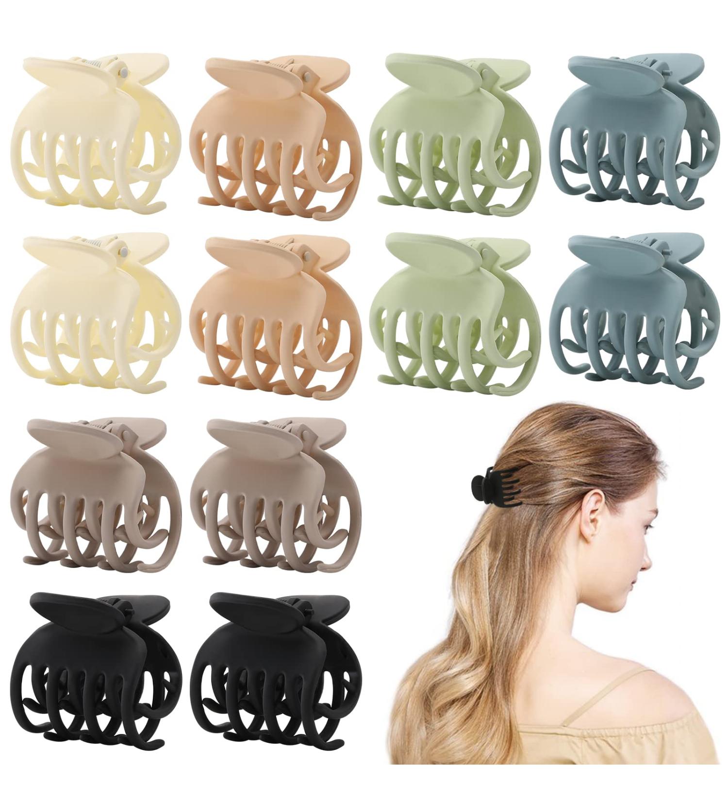 12 PCS Small Hair Claw Clips for Women and Girls - Neutral Double Row Teeth - Matte Non-slip - Cute Hair Accessories - Buy Online on GoSupps.com