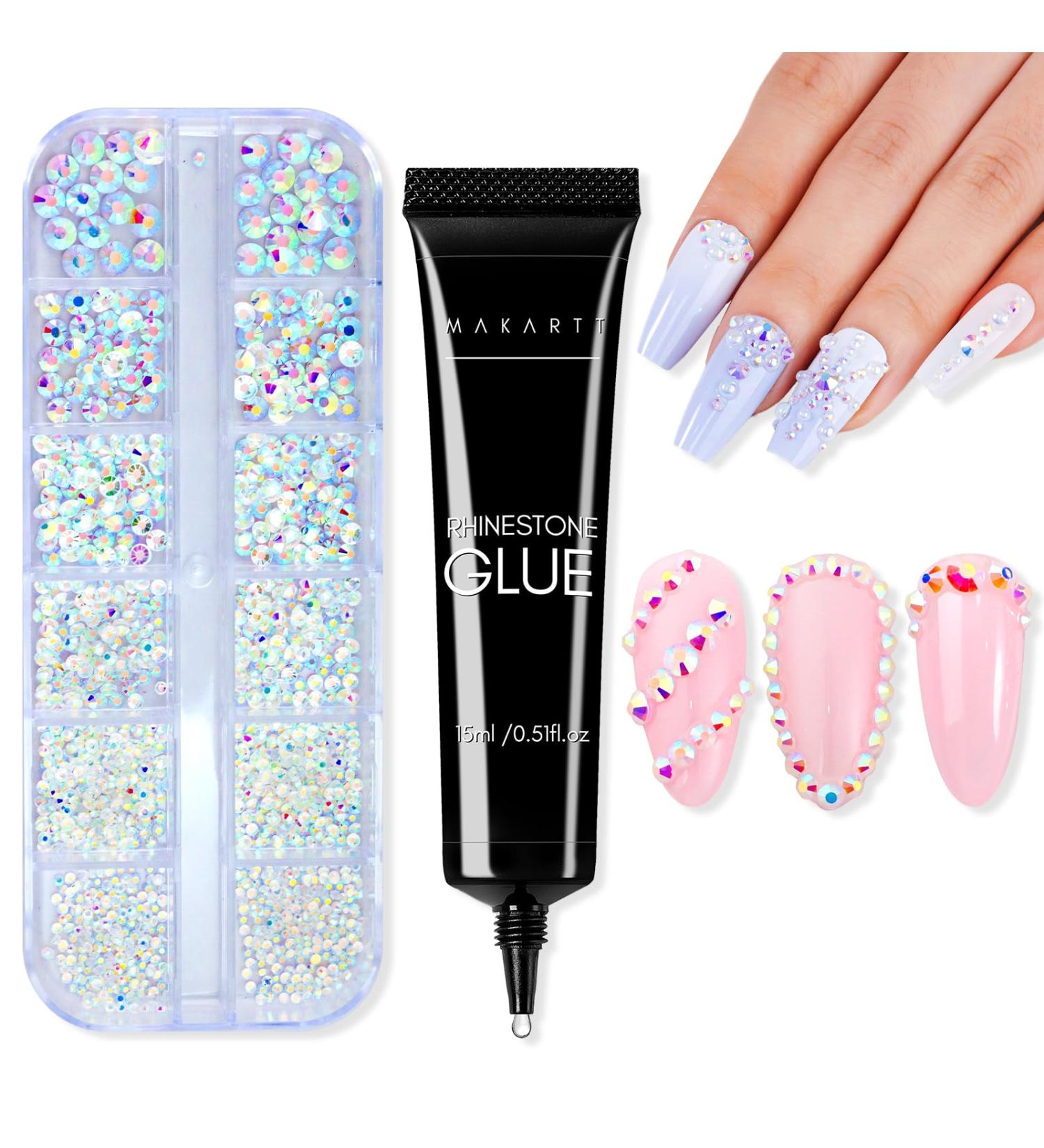 Makartt Nail Rhinestone Glue Gel Kit 15g - Super Adhesive Gel for Nail Crystals & Rhinestones - Buy Online on GoSupps.com