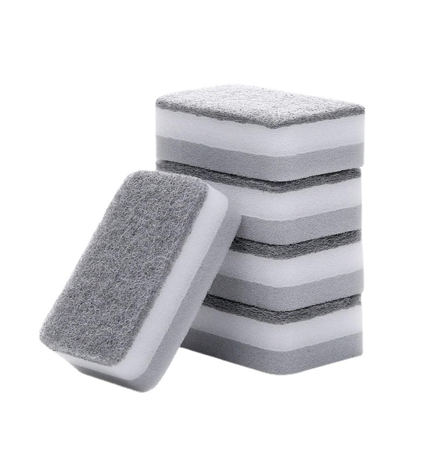 Excellent Cleaning 5 Packs of Heavy Duty scrubbing Sponge Wood Pulp Sponge Block Magic Wipe Double Sided dishwashing Sponge for The Kitchen Multi-Function scrubbing Sponge