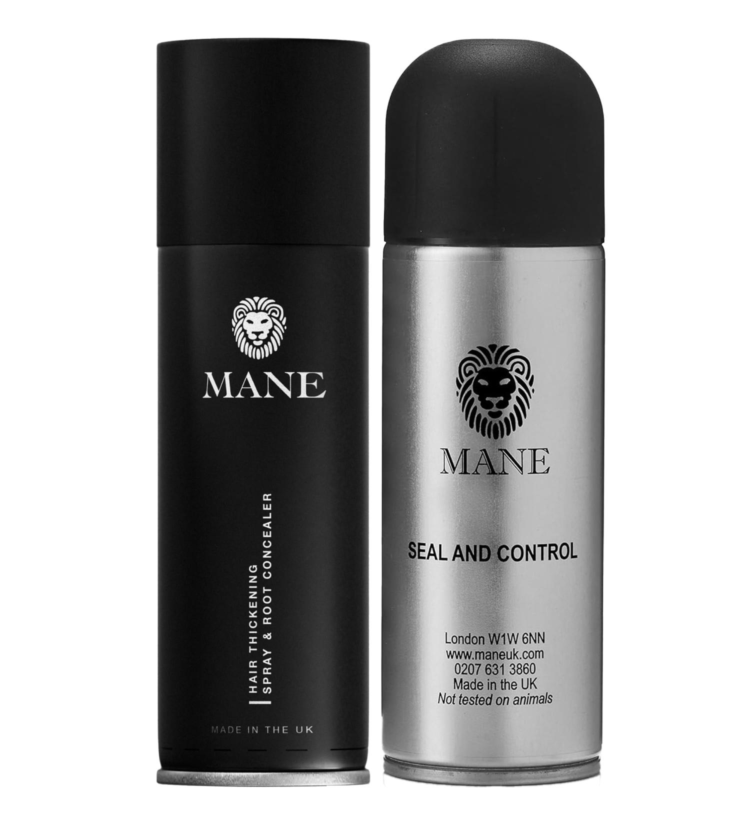 MANE Hair Thickening Spray & Root Touch Up Seal & Control Combo Pack Instantly Thicker Hair for Men & Women Fill in Hairlines and Hide Thinning and Fine Patches - Medium Brown 12 Colors (6.76 oz) - Buy Online on GoSupps.com