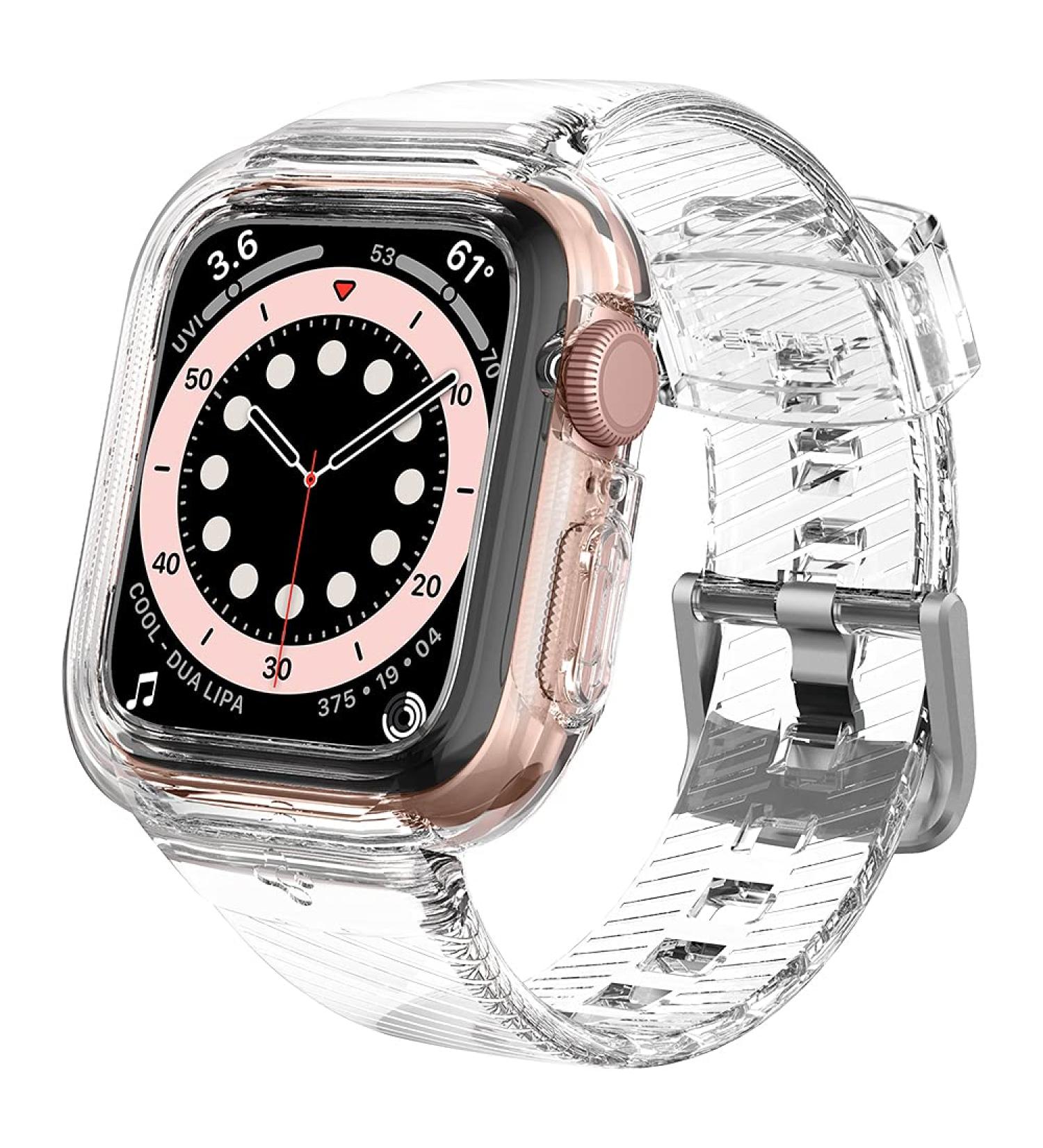 Spigen Liquid Crystal Pro Designed for Clear Apple Watch Band with Case Series SE2/6/SE/5/4 (40mm) - Crystal Clear - Buy Online on GoSupps.com