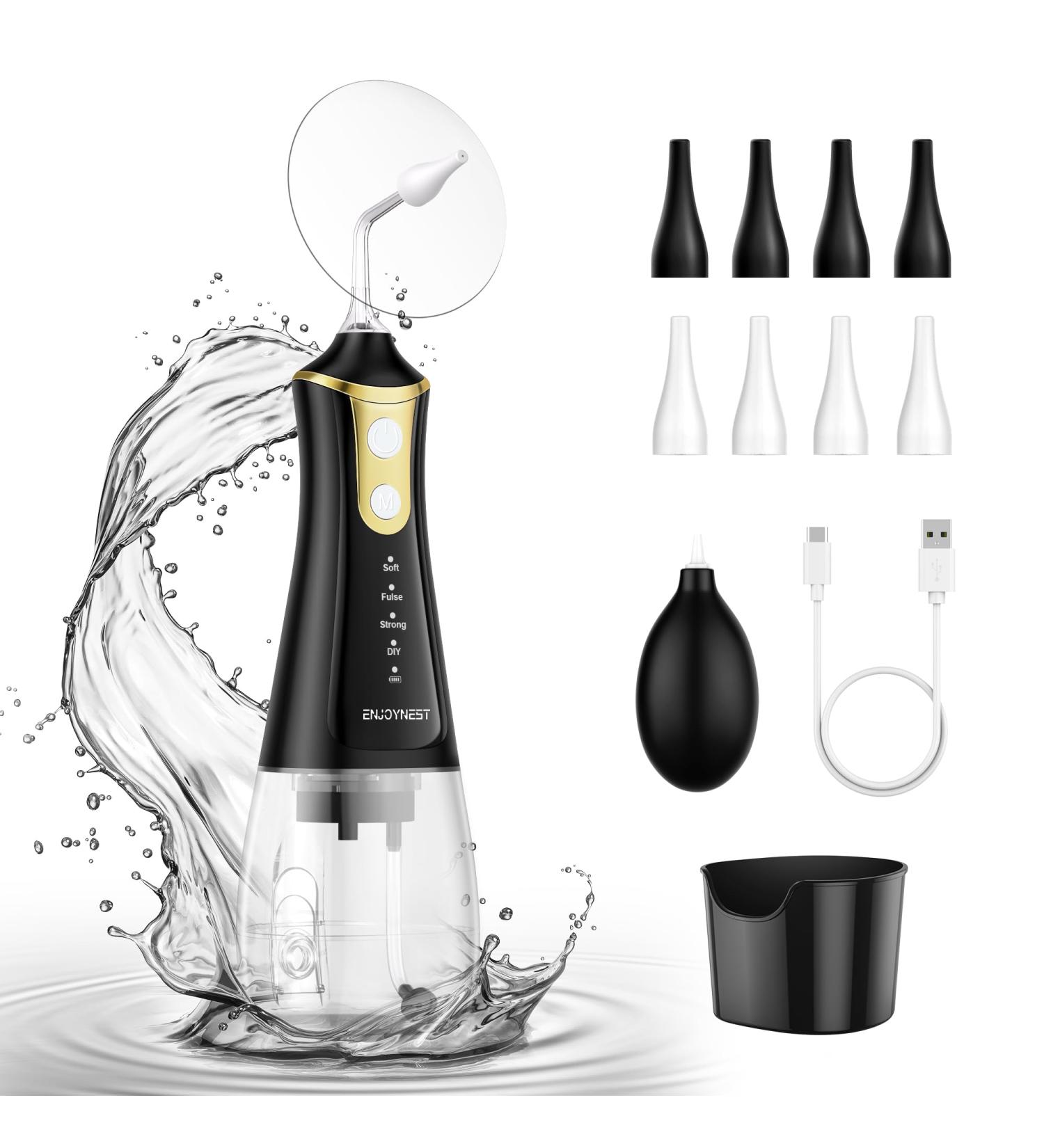 EnjoyNest Ear Wax Removal Kit - 4 Cleaning Modes Safe & Effective Ear Irrigation System for Buildup with 8 Tips - International Shipping Available - Buy Online on GoSupps.com