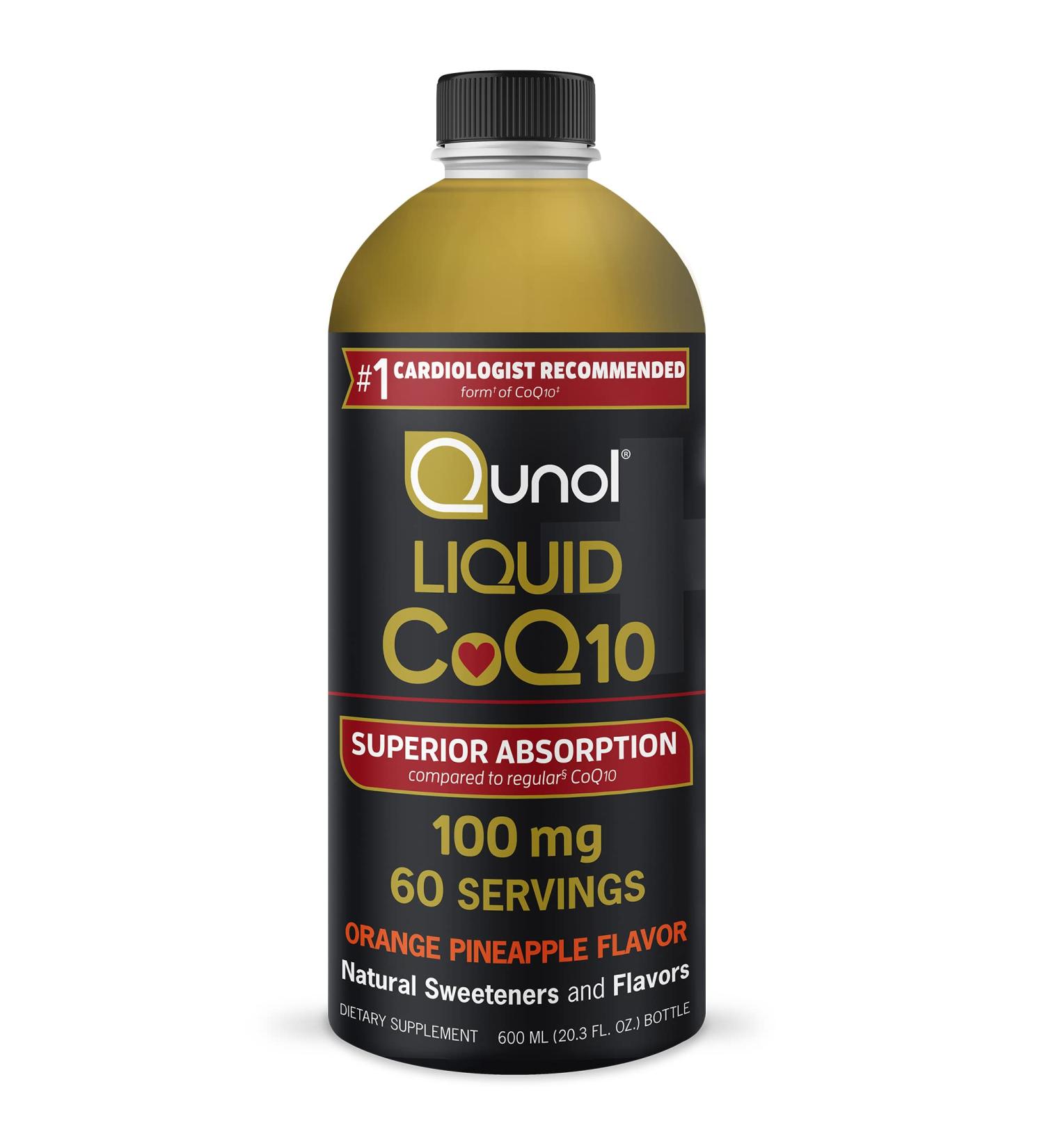 Qunol Liquid CoQ10 100mg | Superior Absorption Natural Supplement | Antioxidant for Heart Health | Orange Pineapple Flavored | 60 Servings Bottle - Buy Online on GoSupps.com