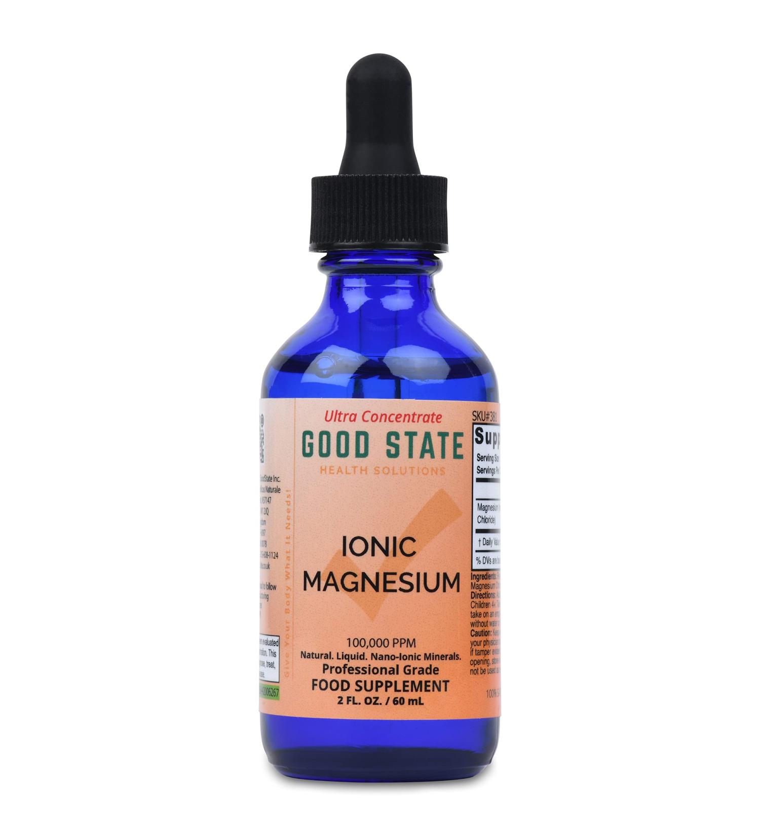 Good State Liquid Ionic Magnesium Ultra Concentrate - 100 Servings (50mg per 10 Drops) | Glass Bottle - Buy Online on GoSupps.com