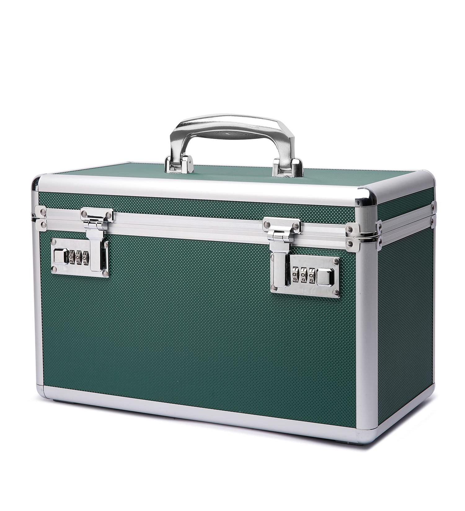 Large capacity Locking Box Lockable Medication Box with Portable Storage Case 38x 22x 24cm Childproof Medicine Lock Organizer Locked Empty First Aid Storage Case (GREEN) - Buy Online on GoSupps.com