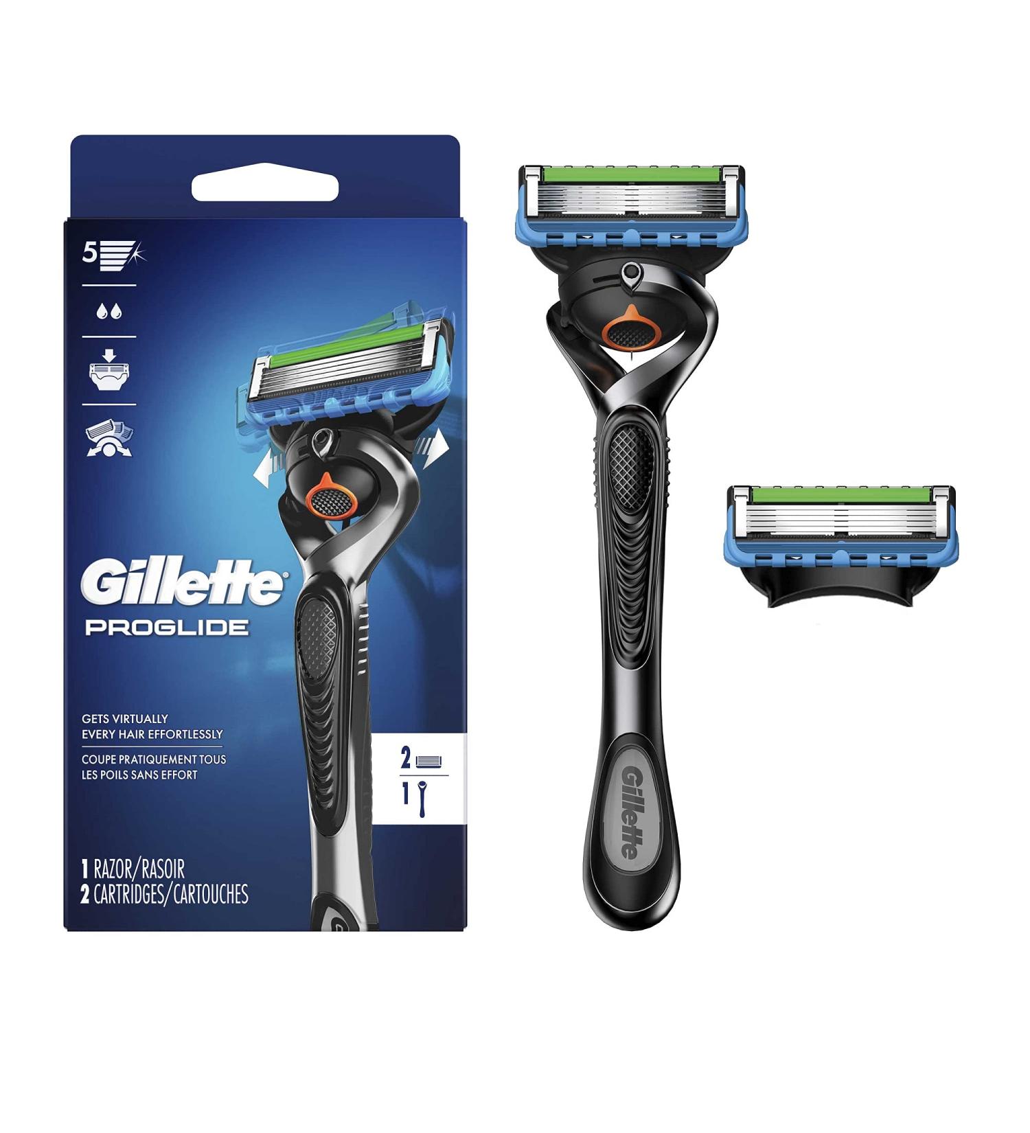 Gillette Fusion5 ProGlide Razor + 2 Cartridges - Smooth Shave Precision - Buy Online on GoSupps.com