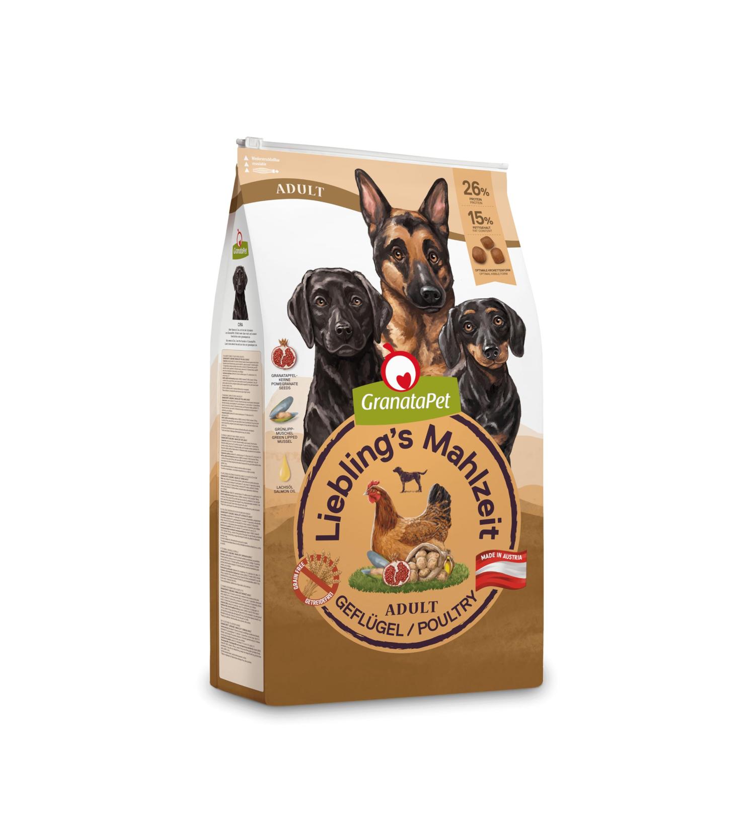 Granatapet Liebling's Meal Adult Poultry - Grain-Free Sugar-Free Dry Dog Food (10kg) | Premium Single Feed for Healthy Dogs - Buy Online on GoSupps.com