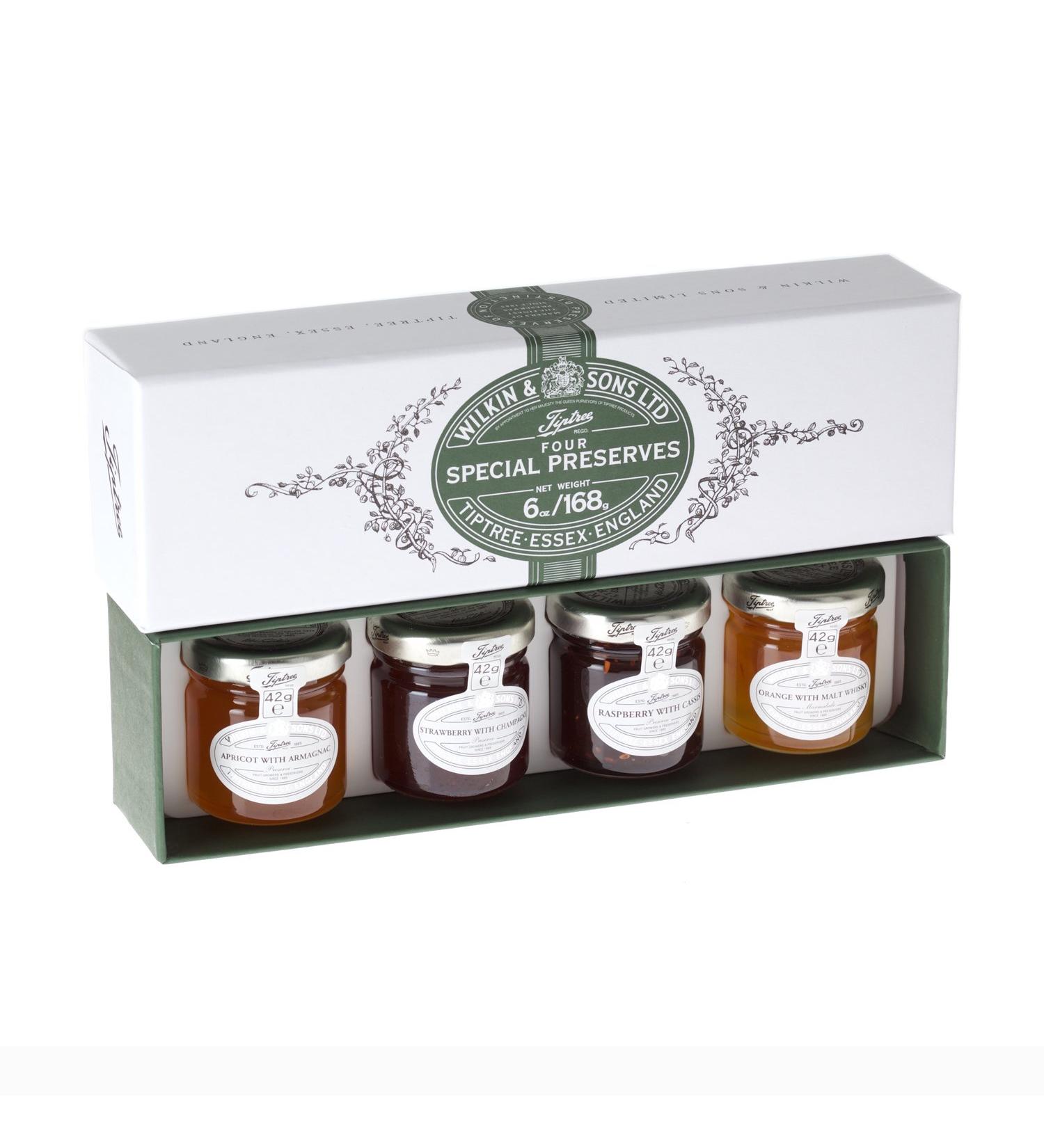 Wilkin & Sons Ltd Wilkin & Sons of Tiptree Pack of 4 Special Storage Boxes Containing Alcohol 4 x 42g