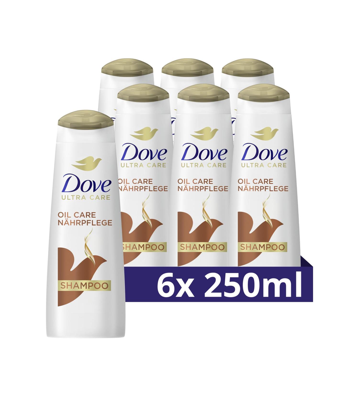 Dove Shampoo Oil Care - Nourishing Solution for Dry Brittle Hair | Bio-Restore Complex | 250ml (6 Pieces) - International Shipping Available - Buy Online on GoSupps.com