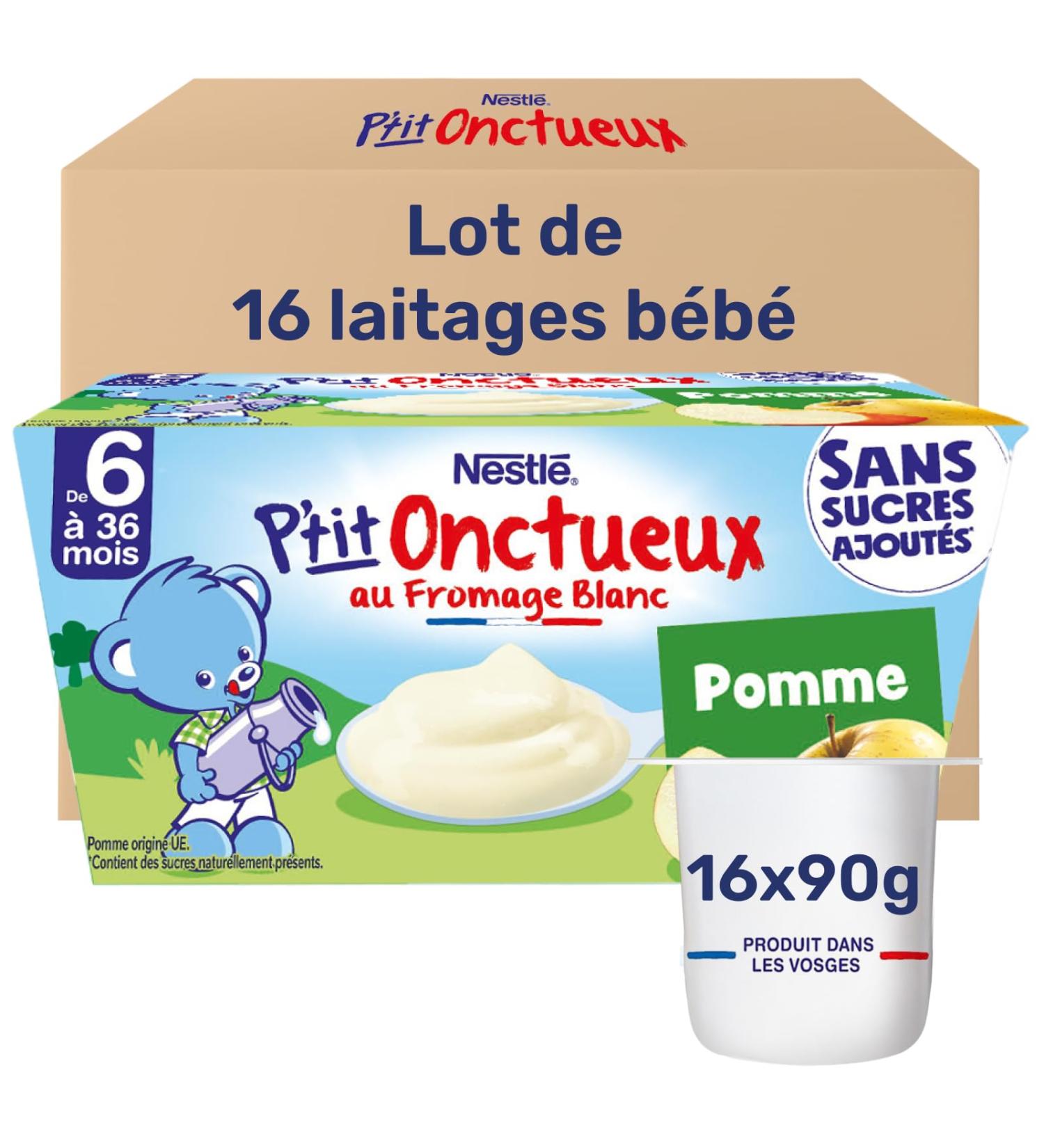 Nestl B b - P'tit onctueux Pomme sans sucres ajout s - d s 6 mois - 4 x 90g (Lot de 4) 4x90g (Lot de 4) - Buy Online on GoSupps.com