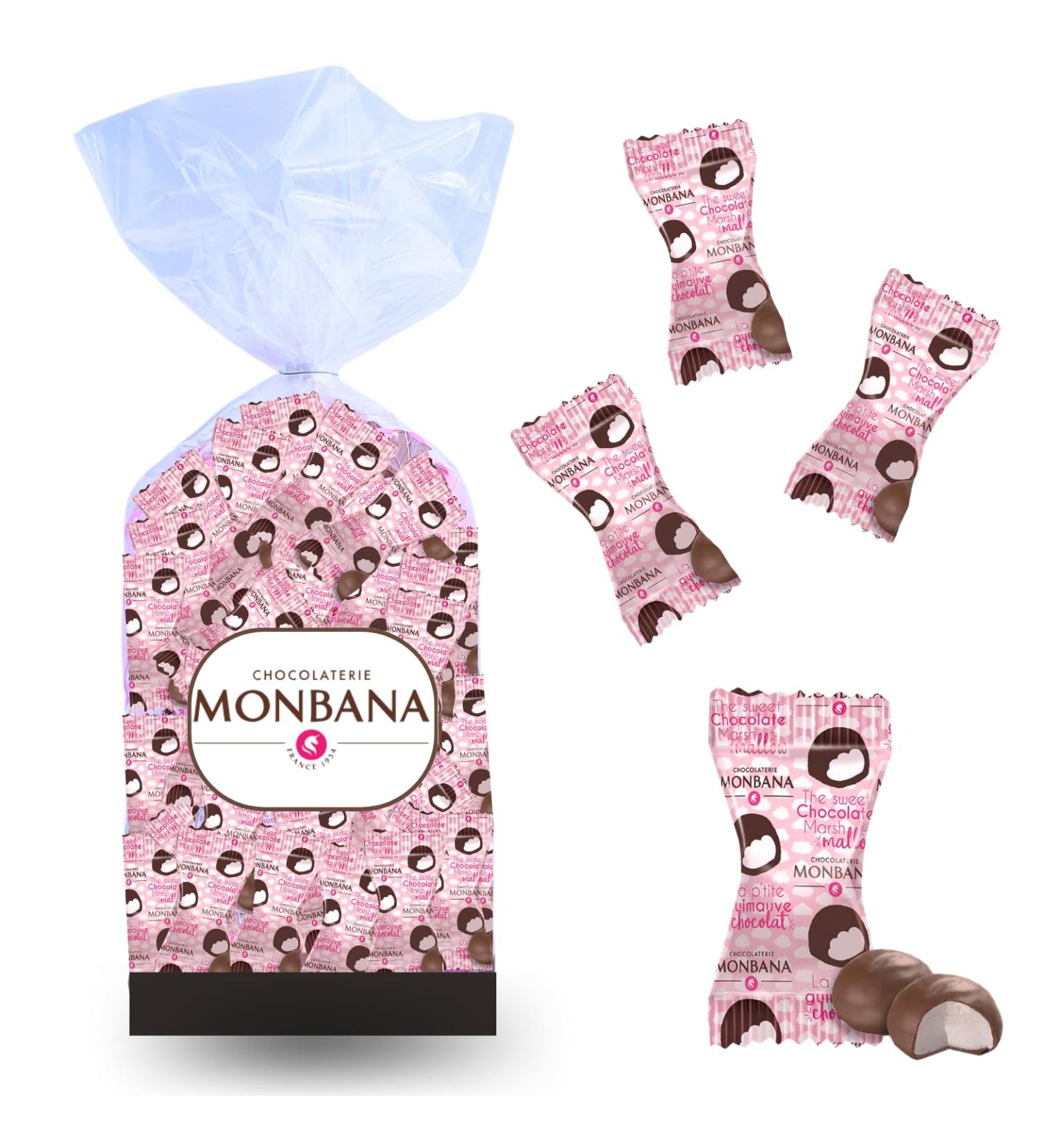 MONBANA | Bag of 60 individually wrapped Mini-Marshmallows | To offer or to enjoy in complete privacy over a coffee or a gourmet drink - Buy Online on GoSupps.com