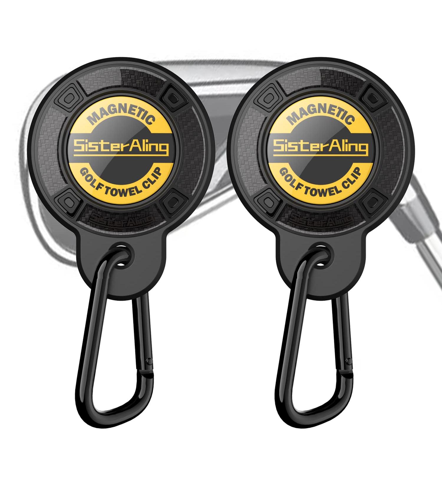 SisterAling Magnetic Clip for Golf Towel - Industrial Strength Design for Easy Attachment to Golf Carts or Clubs - Black (2 Pack) - Buy Online on GoSupps.com