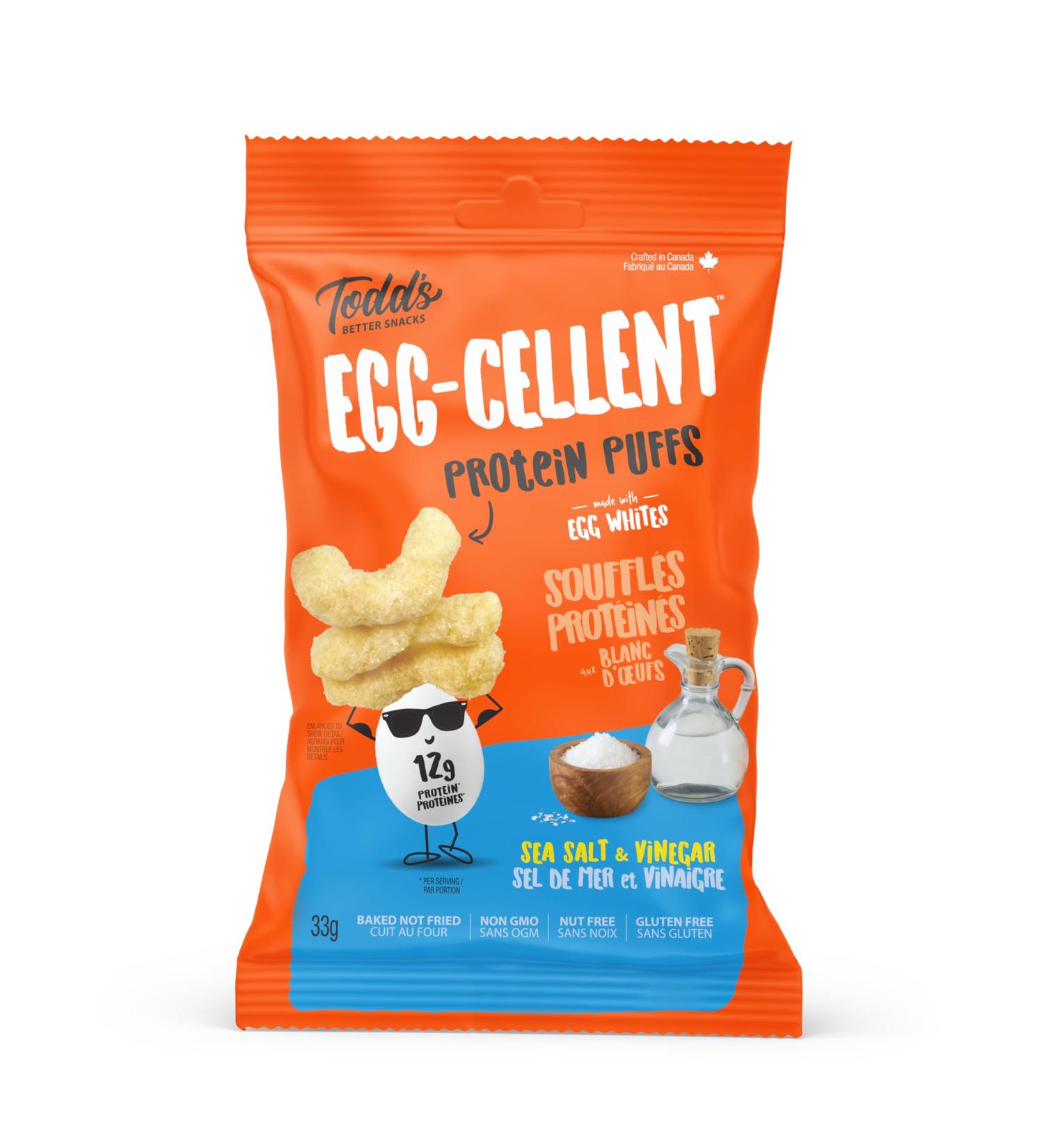 EGG-CELLENT Protein Puffs - Sea Salt & Vinegar 33g (Pack of 1) - Buy Online on GoSupps.com