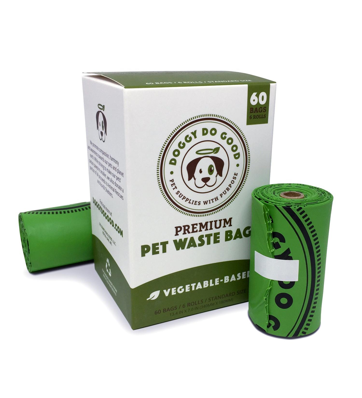 Certified Home Compostable Dog Poop Bags | Eco-Friendly & Unscented | 60 Count | Thick & Leak Proof | Vegetable-Based | Easy Open - Buy Online on GoSupps.com