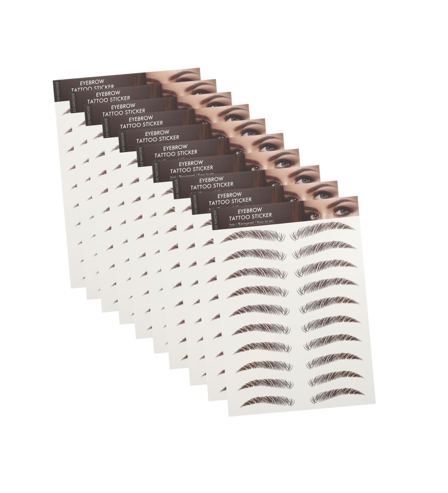 Balacoo Fake Eyebrow Stickers 9 Sheets Waterproof Eyebrow Stickers Cosmetic 3d Eyebrow Lines Eyebrow Tattoos Stickers - Buy Online on GoSupps.com