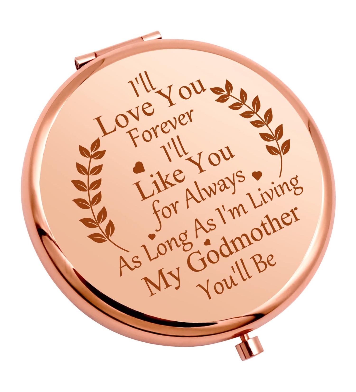 Mother's Day Godmother Gift from Goddaughter/Godson | Compact Mirror for Aunt, Mom, Coworker | Christian Baptism/Prayer Gift | Rose Gold Makeup Mirror - Buy Online on GoSupps.com