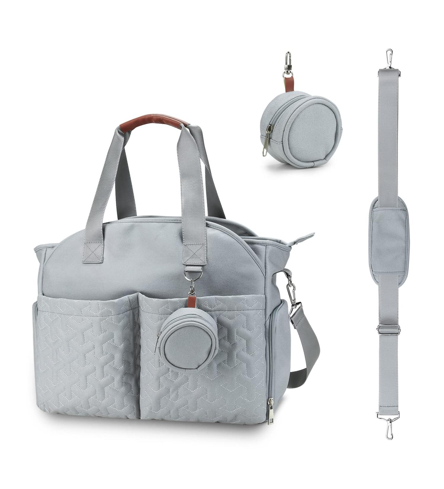 SONARIN Stylish Large Capacity Baby Changing Tote Bag - Waterproof Satchel Messenger Diaper Bag in Light Blue - Buy Online on GoSupps.com