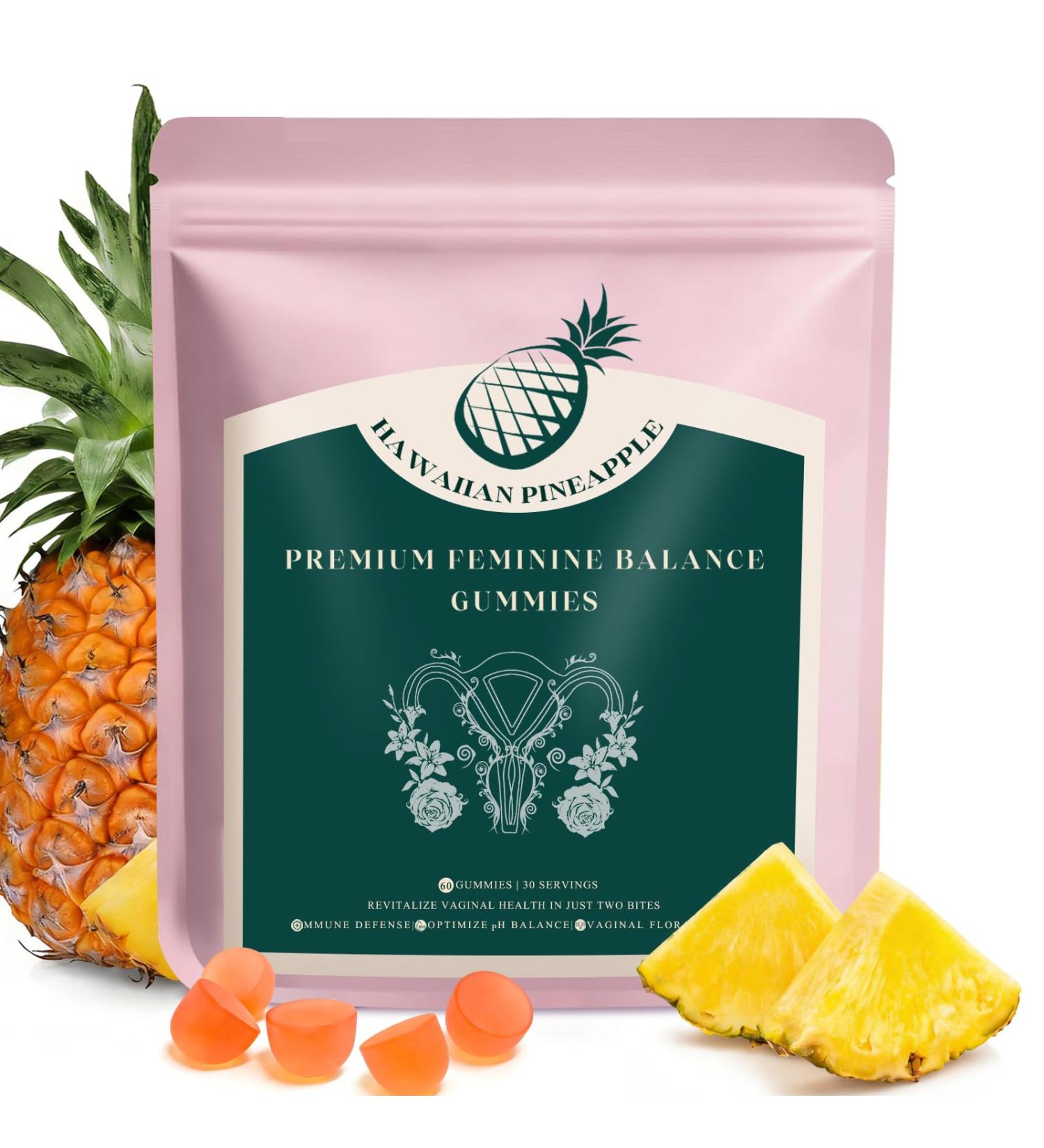 KLKIT Premium Feminine Balance Gummies Hawaiian Pineapple Gummies for Women pH Vegan Gluten Free Probiotic Formula 60 Gummies-30 Servings - Buy Online on GoSupps.com
