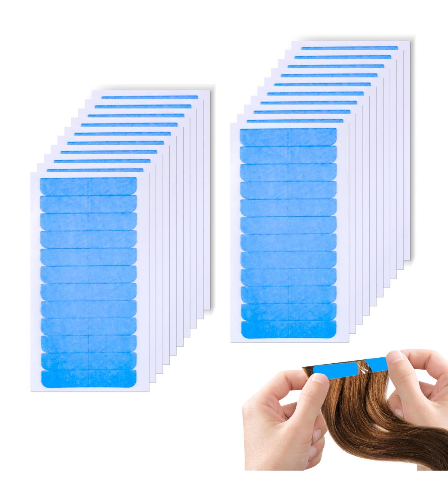 240 Blue Hair Extension Tape Tabs Adhesive Replacement for Human Hair Extensions Perfect for Tape-In Extensions - Buy Online on GoSupps.com
