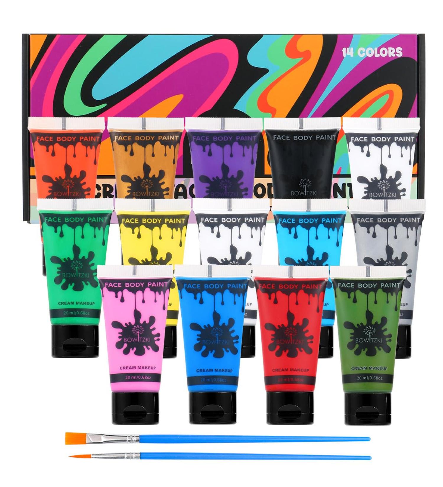 Buy Bowitzki 14 Colors Face Body Paint Set - Water-Based Makeup for Halloween Cosplay & Parties - Perfect for Adults & Kids - 20ml Cream - Buy Online on GoSupps.com