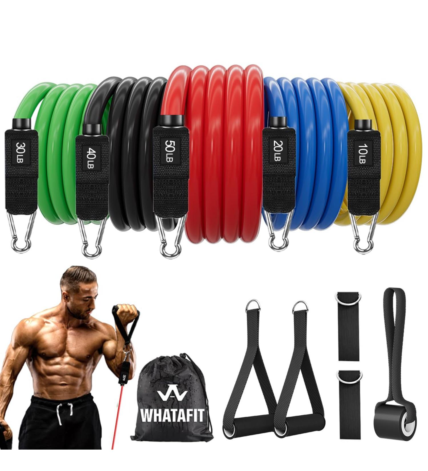 Resistance Bands Exercise Bands Resistance Bands for Working Out Work Out Bands with Handles for Men and Women Fitness Strength Training Home Gym Equipment (Multi) - Buy Online on GoSupps.com