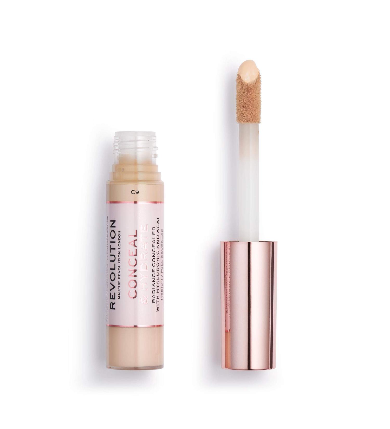 Makeup Revolution Conceal & Hydrate Concealer C9 - Hydrating Full Coverage Formula - Buy Online on GoSupps.com