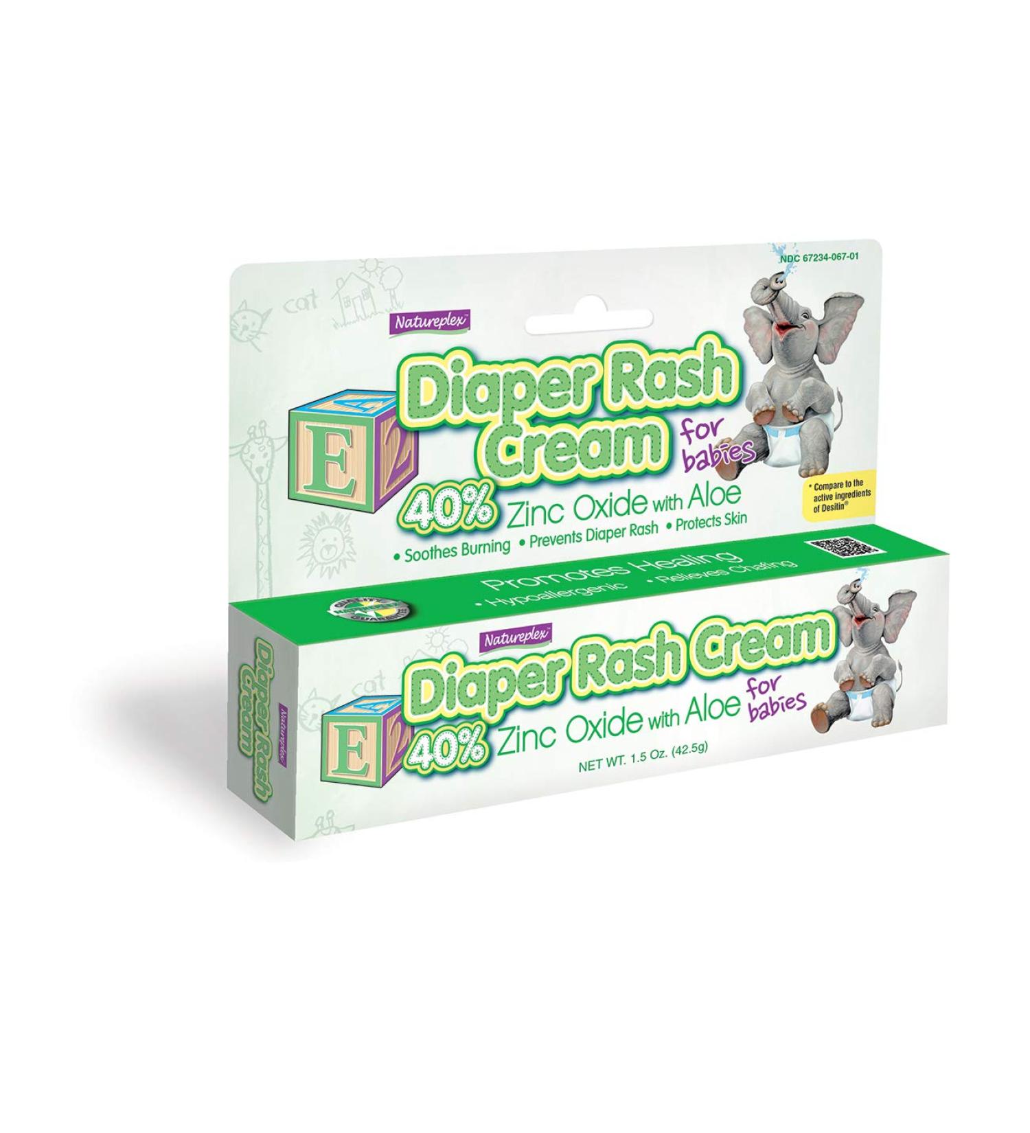 Diaper Rash Cream for Babies 40% Zinc Oxide with Aloe 6 Pack
