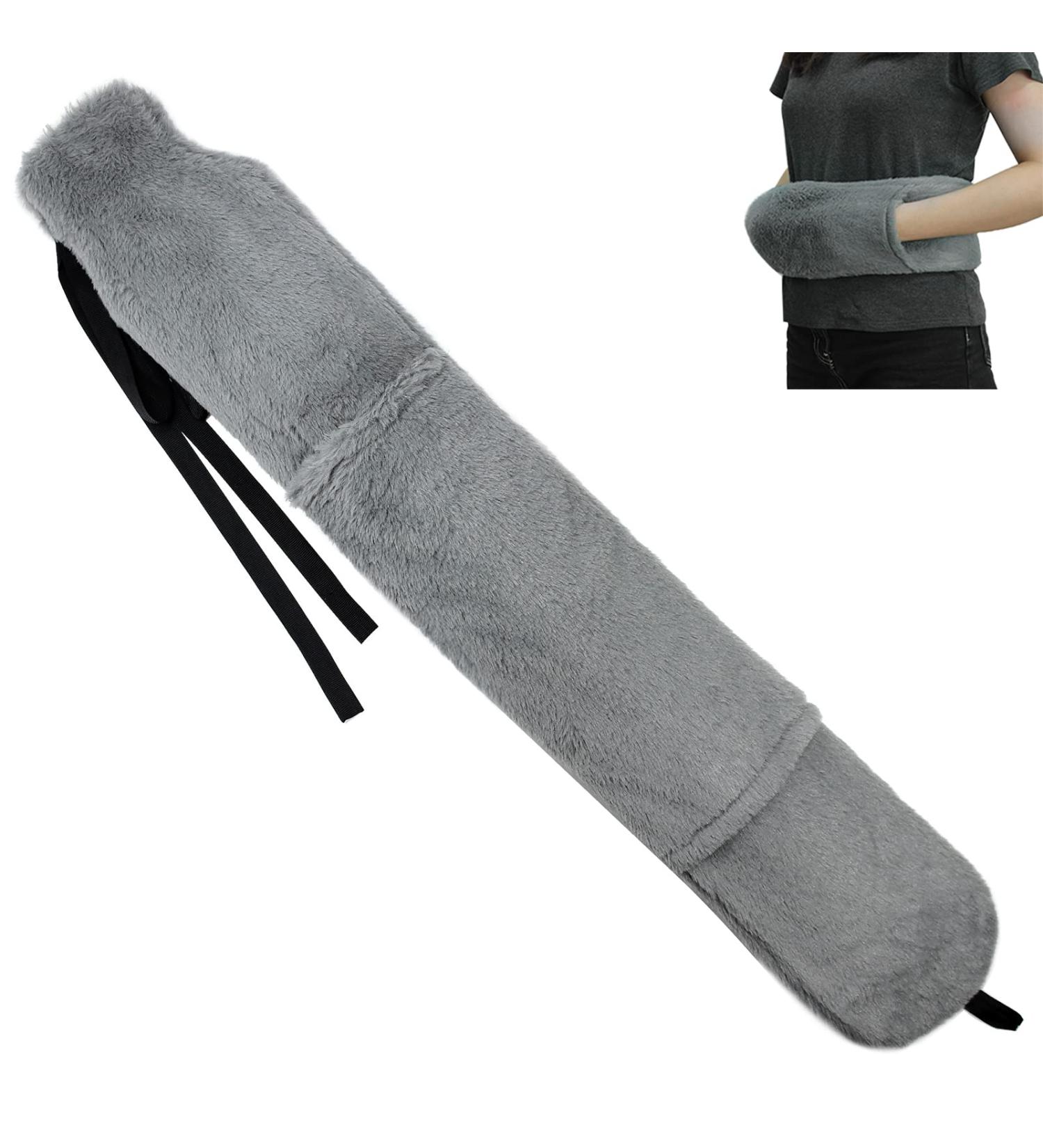 Owozoi Long Hot Water Bottle with Soft Cover & Kangaroo Bags - 72cm 2L - Ideal for Neck Shoulder & Bed - Perfect Women's Gift in Gray - Buy Online on GoSupps.com
