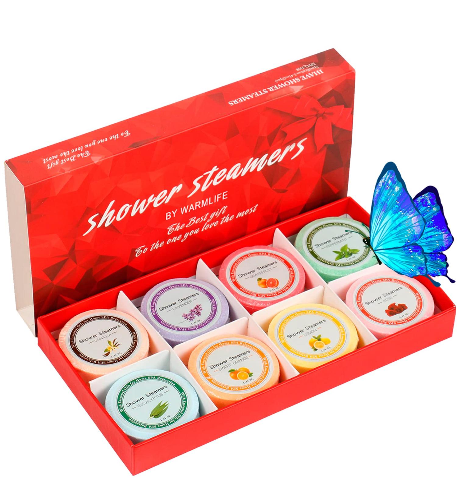 WARMLIFE Shower Steamers Aromatherapy Gift Set - 8 Pure Scents | Shower Bombs for Self Care | Perfect Gifts for Women - Buy Online on GoSupps.com