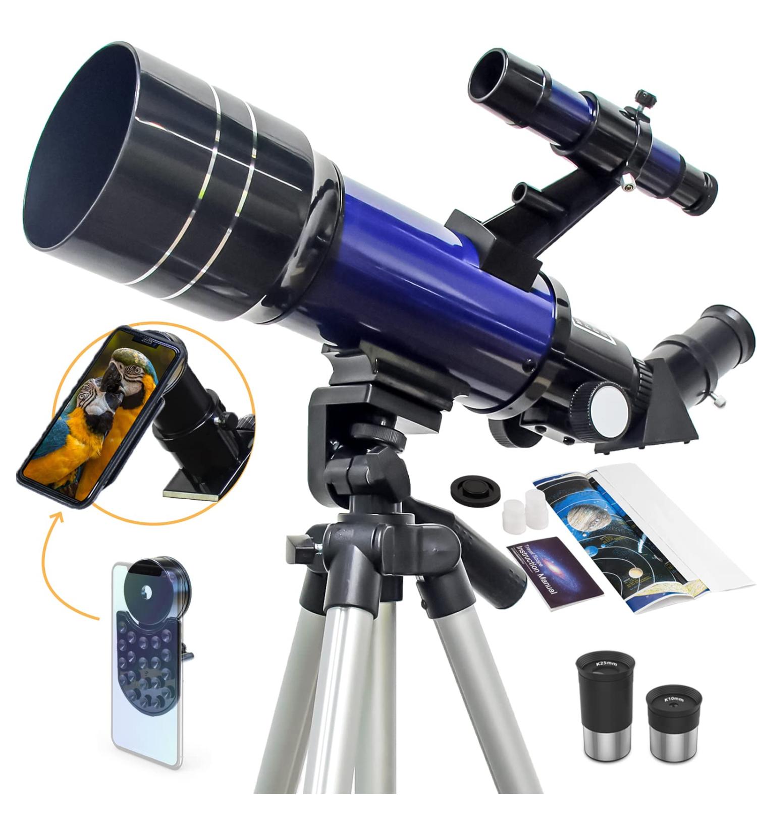 Portable Telescope with Tripod & Phone Adapter - Ideal for Kids & Adults, Astronomy Beginners & Professionals - Blue - Buy Online on GoSupps.com