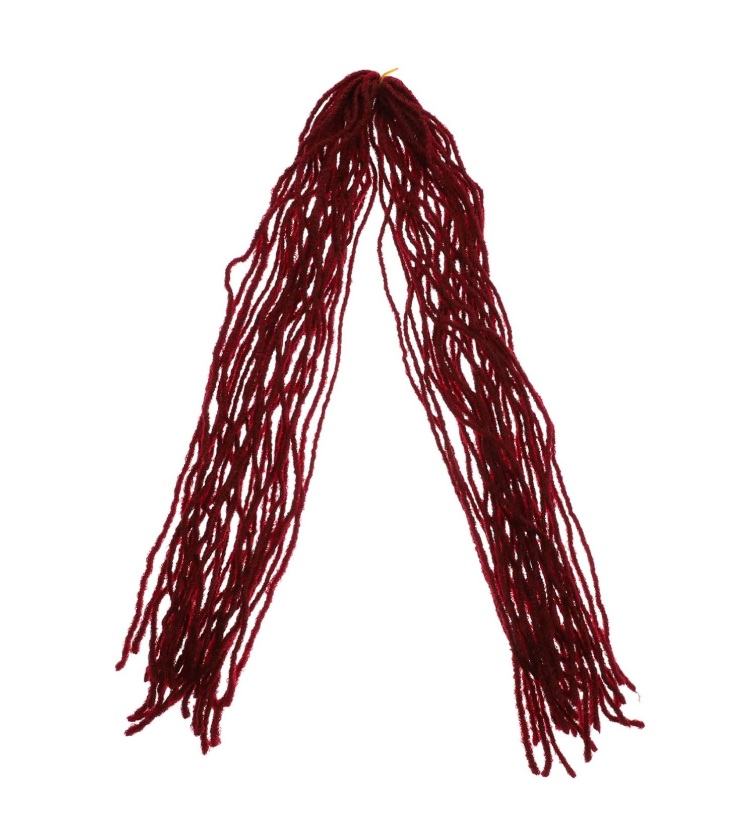 POPETPOP Dirty Little Braids Braided Wig Men Wigs Ponytail Wigs Dreadlock Crochet Hair Unisex Dreadlock Wig Braid Wigs Fashionable Hair Wig Women Hairpiece Extensions Dreadlock Extensions 90X8CM Claret - Buy Online on GoSupps.com