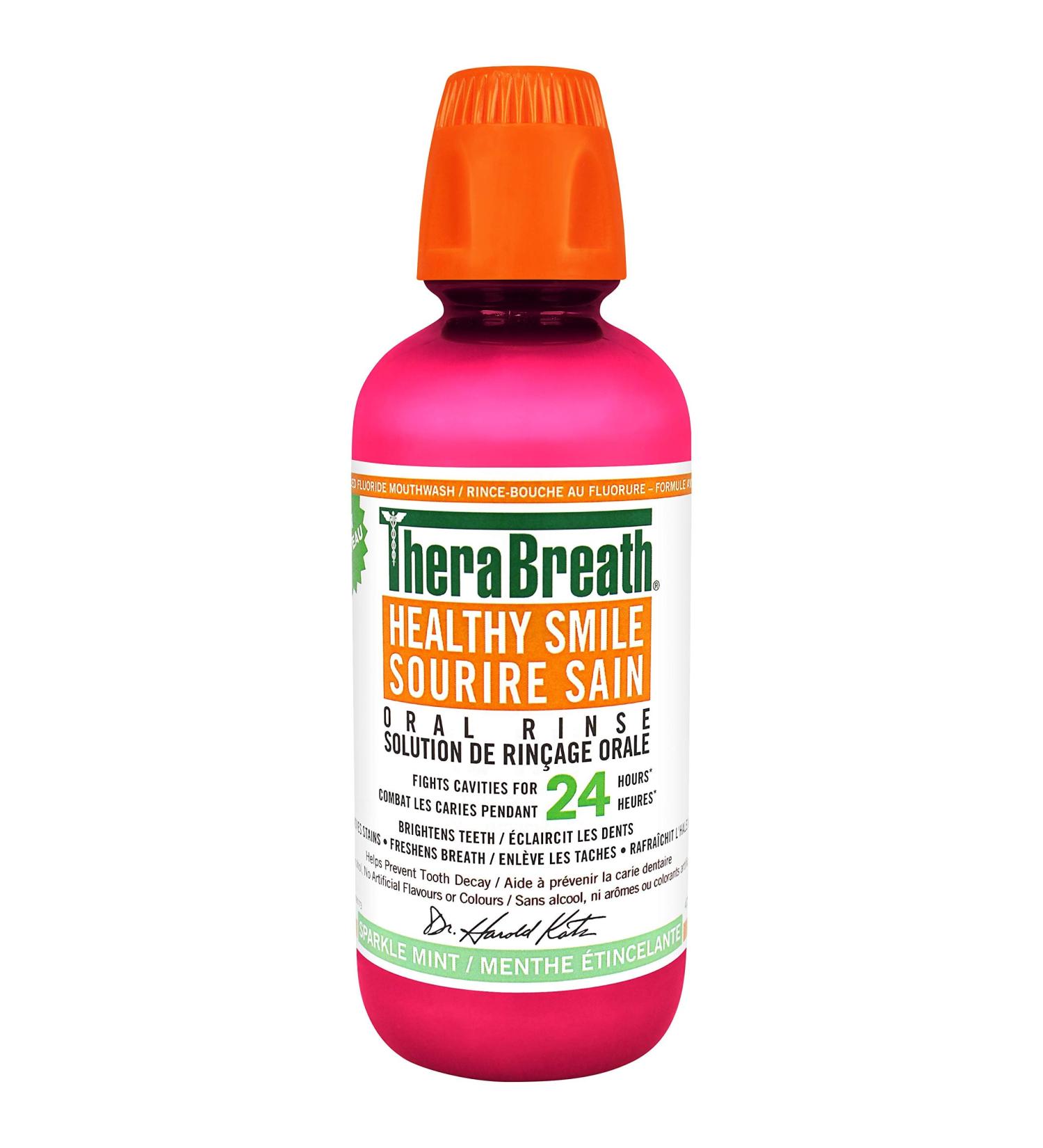 Therabreath Healthy Smile oral Rinse - sparkle Mint | Fluoride & Xylitol - Fights Cavities for 24 Hours | Certified Vegan Gluten Free & Kosher 16 ounces Anticavity - Sparkle Mint 473 ml (Pack of 1) - Buy Online on GoSupps.com
