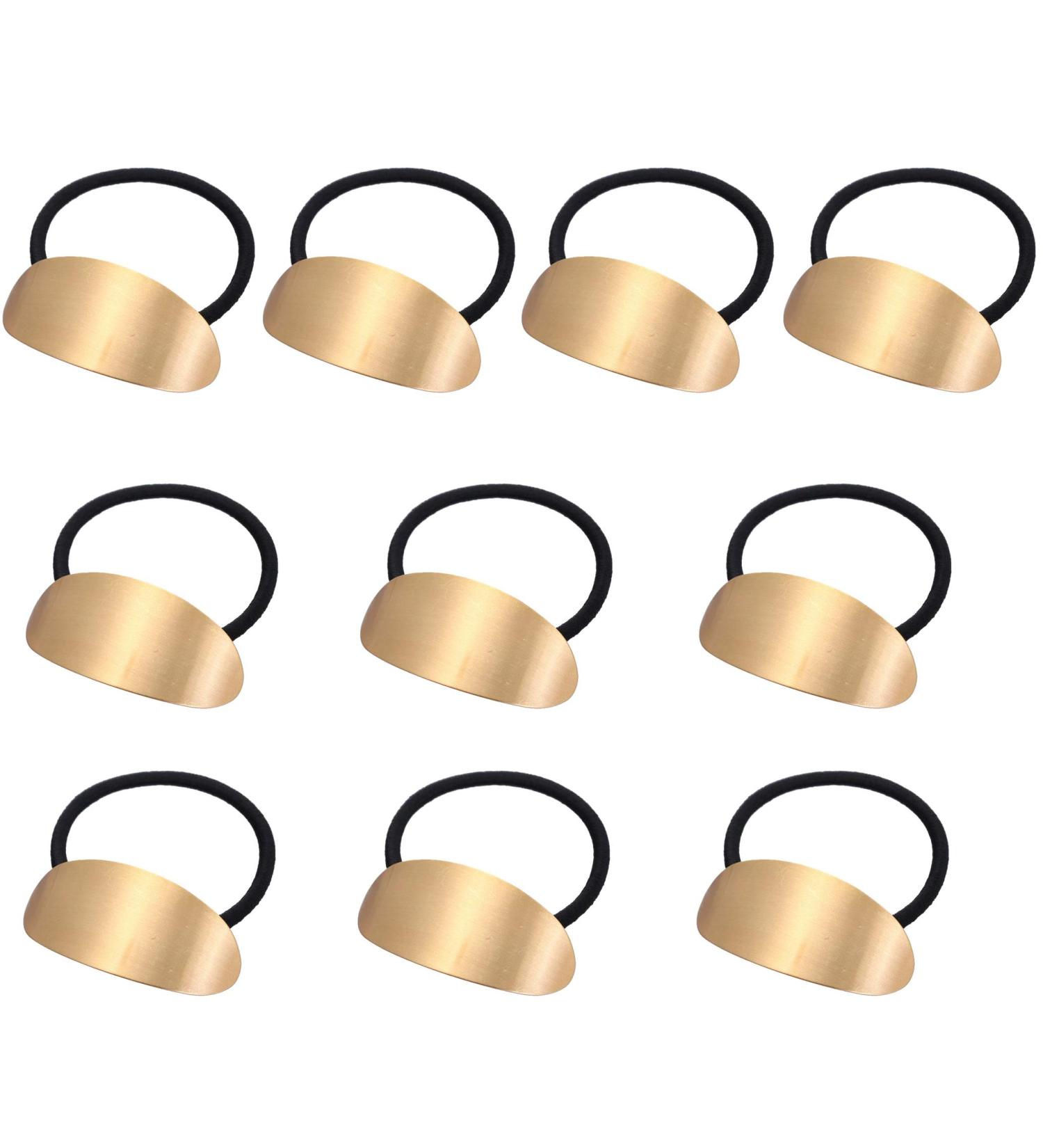 10 Pcs Gold Metal Elastic Hair Bands for Women - Hair Ties Ponytail Holder Set - Buy Online on GoSupps.com