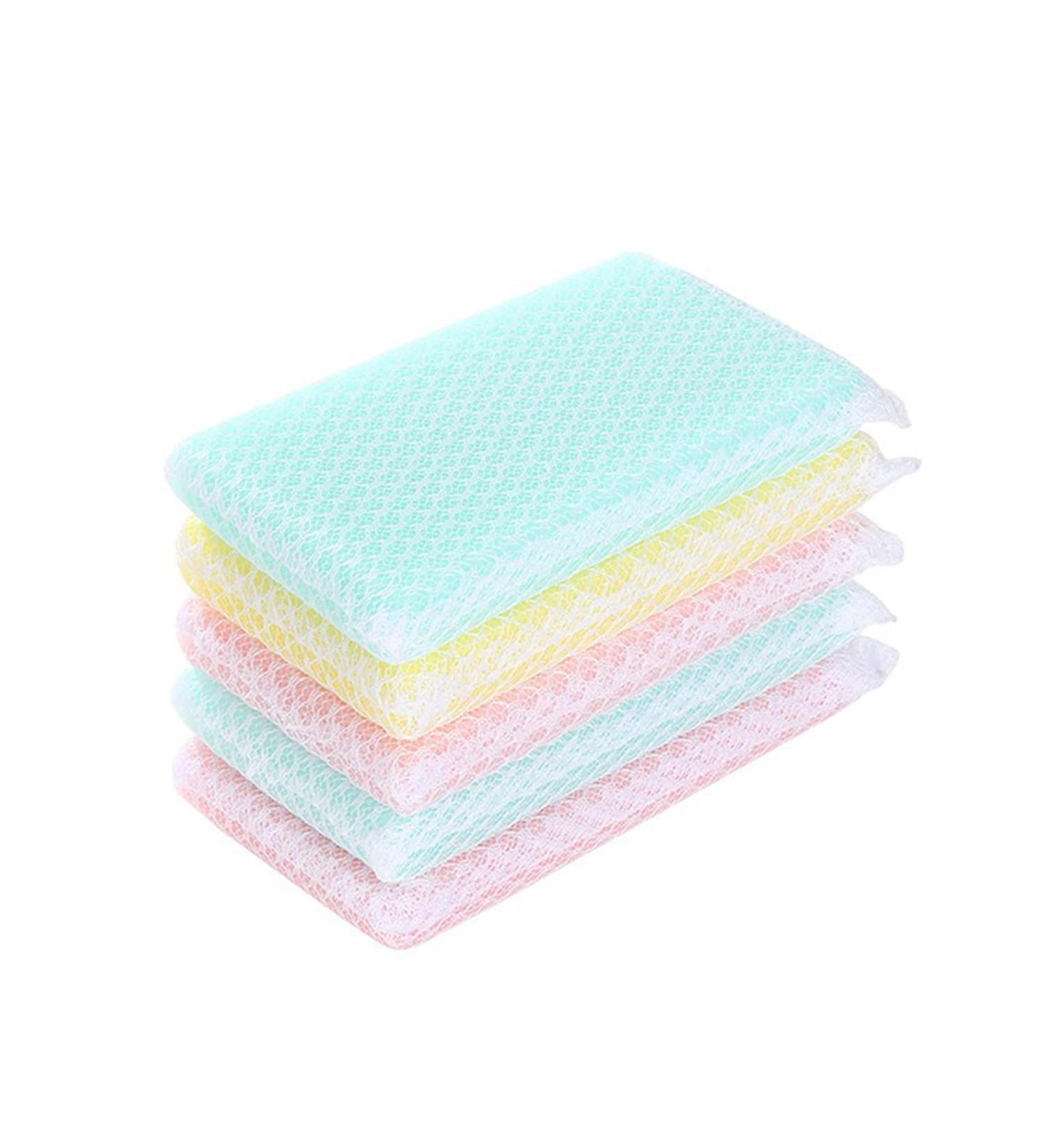 5 kitchen dishwashing sponges mesh cleaning pads sponges household dishwashing grease - Buy Online on GoSupps.com