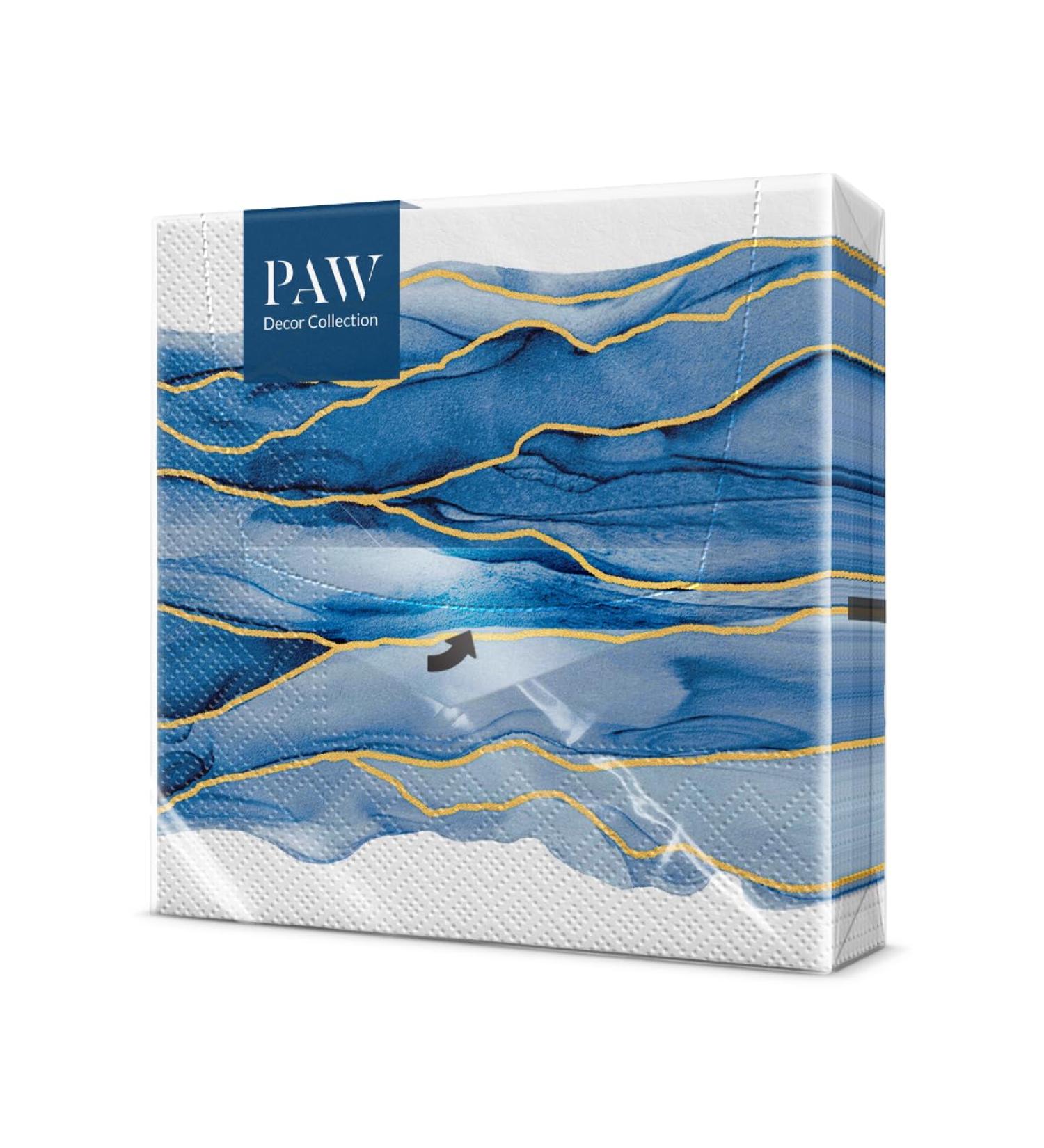 PAW 3-Layer Colorful Paper Napkins (33x33 cm) | 20 Pieces | Perfect for Weddings Communions & Special Occasions | Luxury Watercolor Waves Design - Buy Online on GoSupps.com
