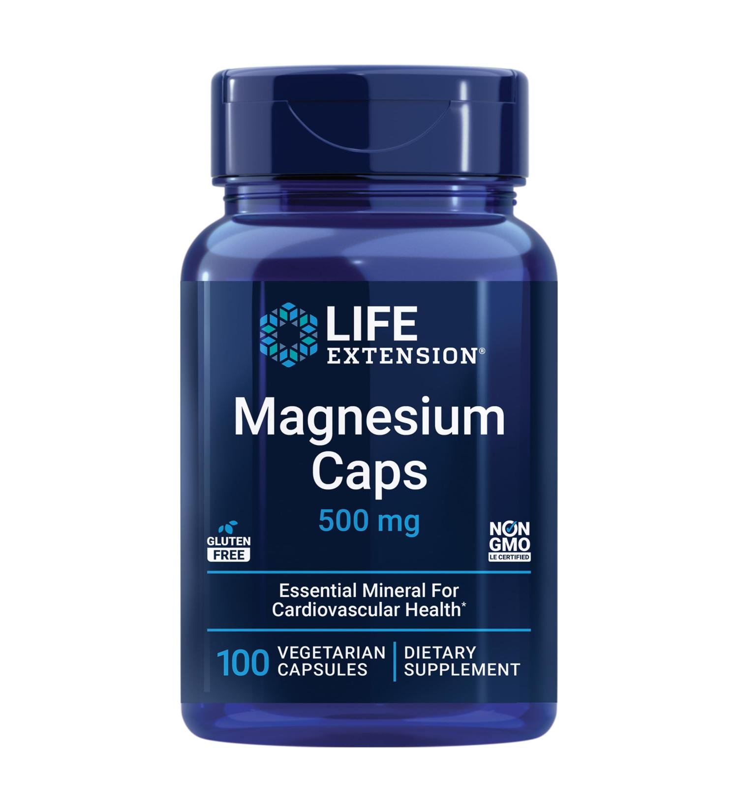 Life Extension L-Glutamine 500mg and Magnesium 500mg Capsules Bundle Amino Acid and Mineral Supplements 200 Vegetarian Capsules - Buy Online on GoSupps.com