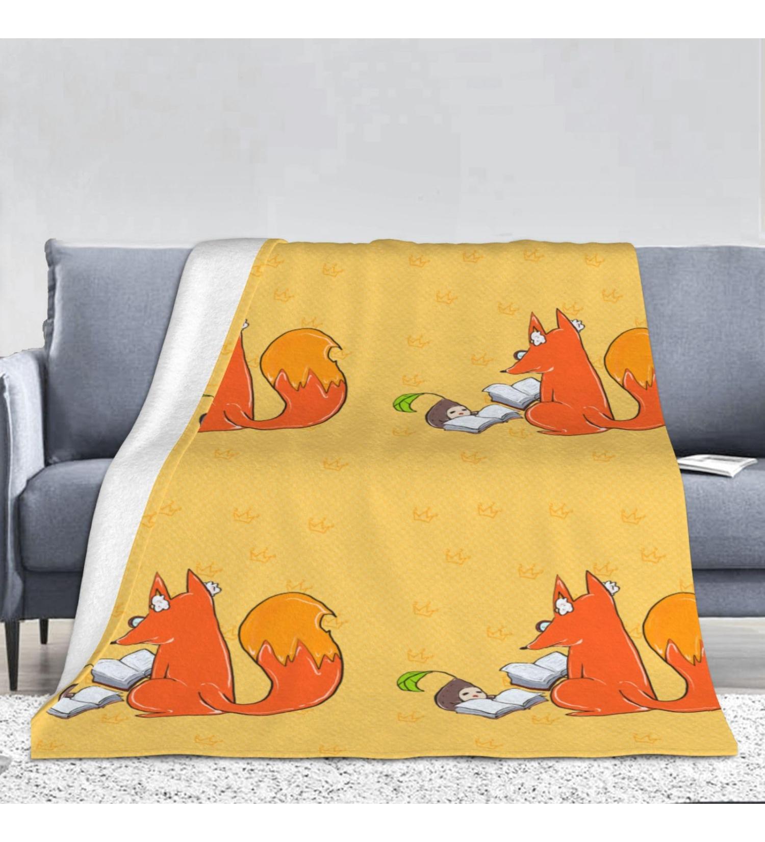 YYHHAOFA Sunflower Seeds and Foxes Picture Flannel Blanket 66x90 in Thick : Skin-Friendly Warm and Comfortable Easy Care and Durable Black Thick - Buy Online on GoSupps.com