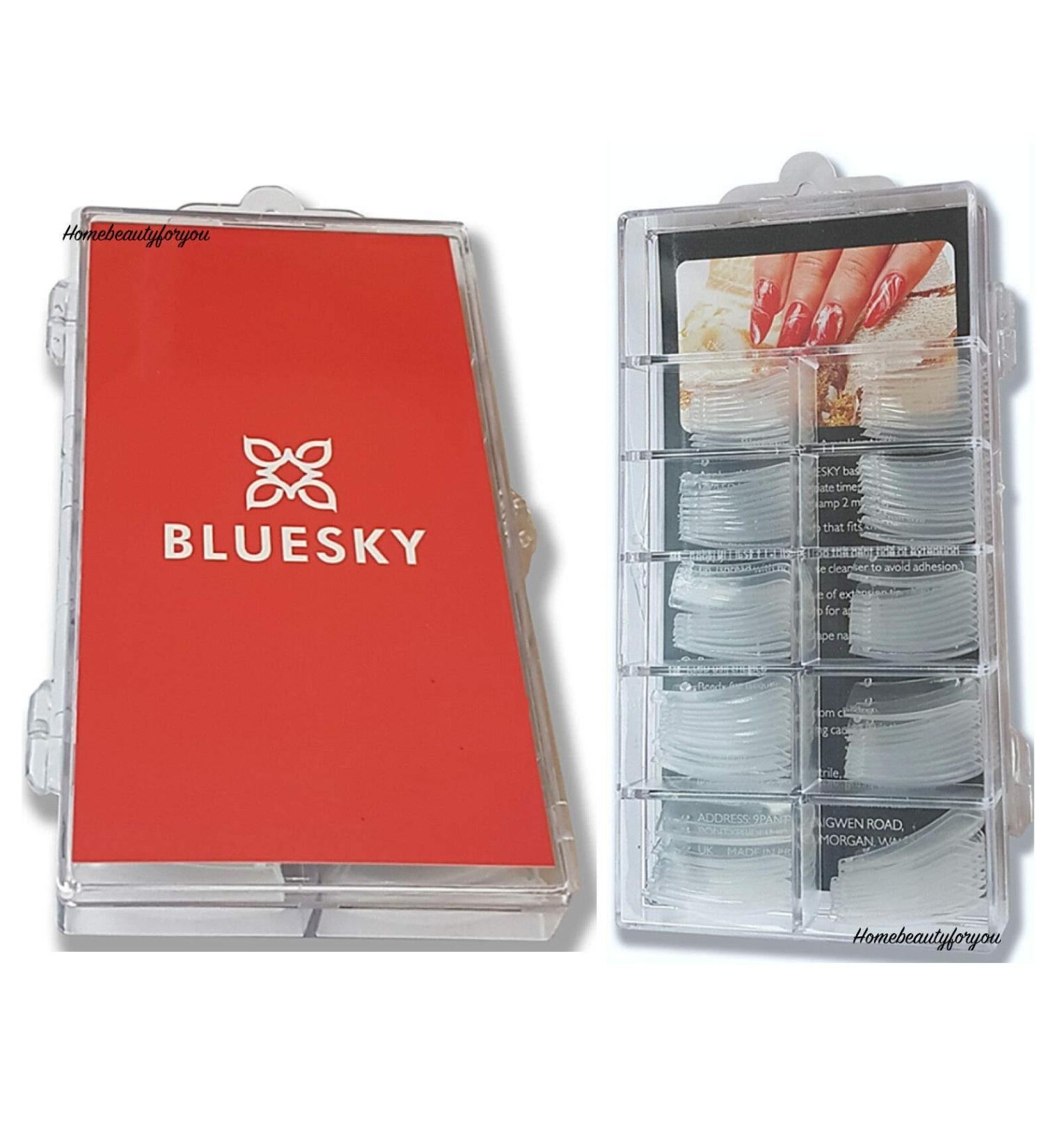 BLUESKY DUAL FORM NAIL EXTENSION TIPS TO BE USED WITH GUM GEL PACK OF 100 LED UV SOAK OFF 10 SIZES