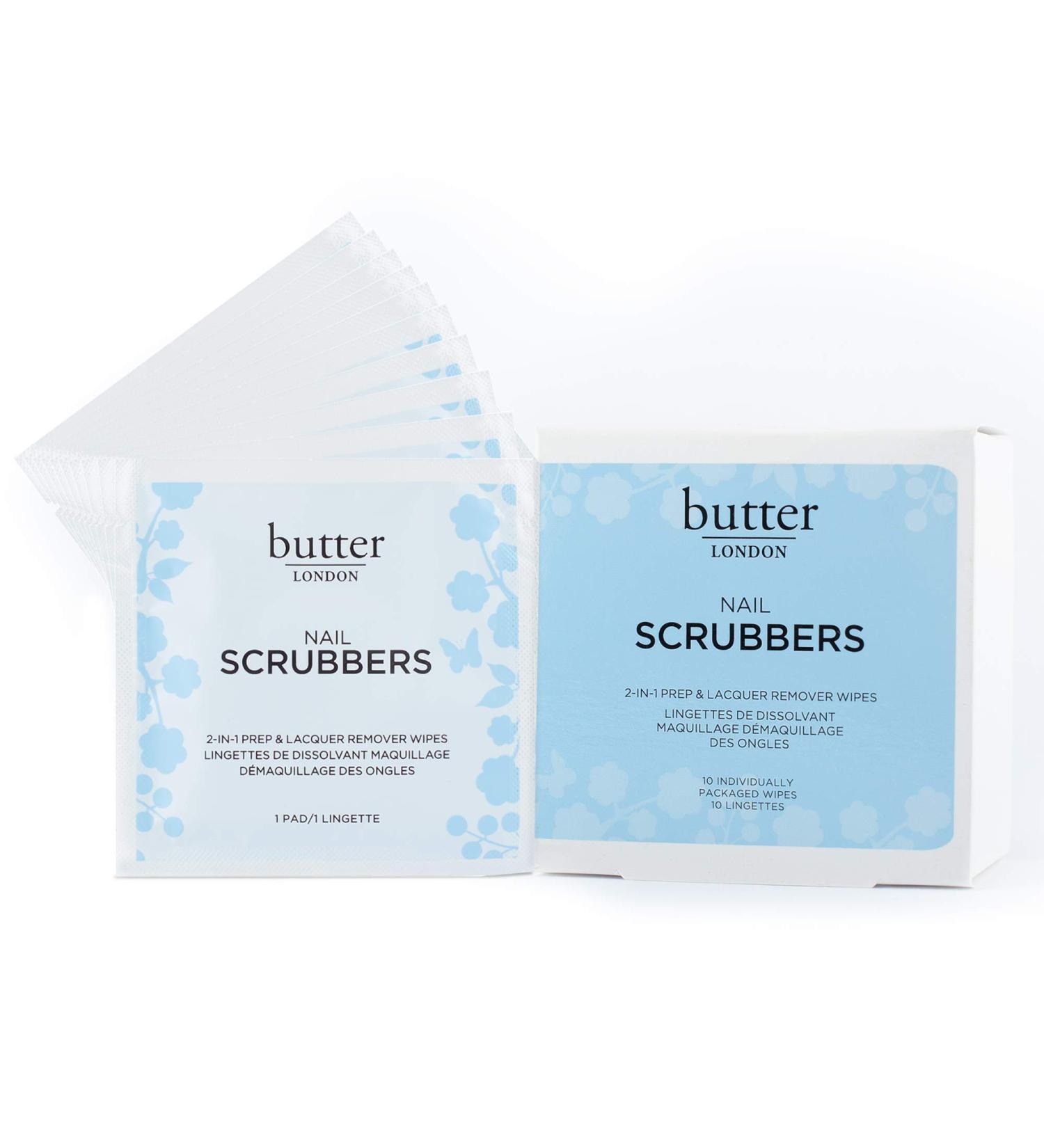 butter LONDON Nail Scrubbers 2-in-1 Prep & Lacquer Remover Wipes - 10 Count - Buy Online on GoSupps.com