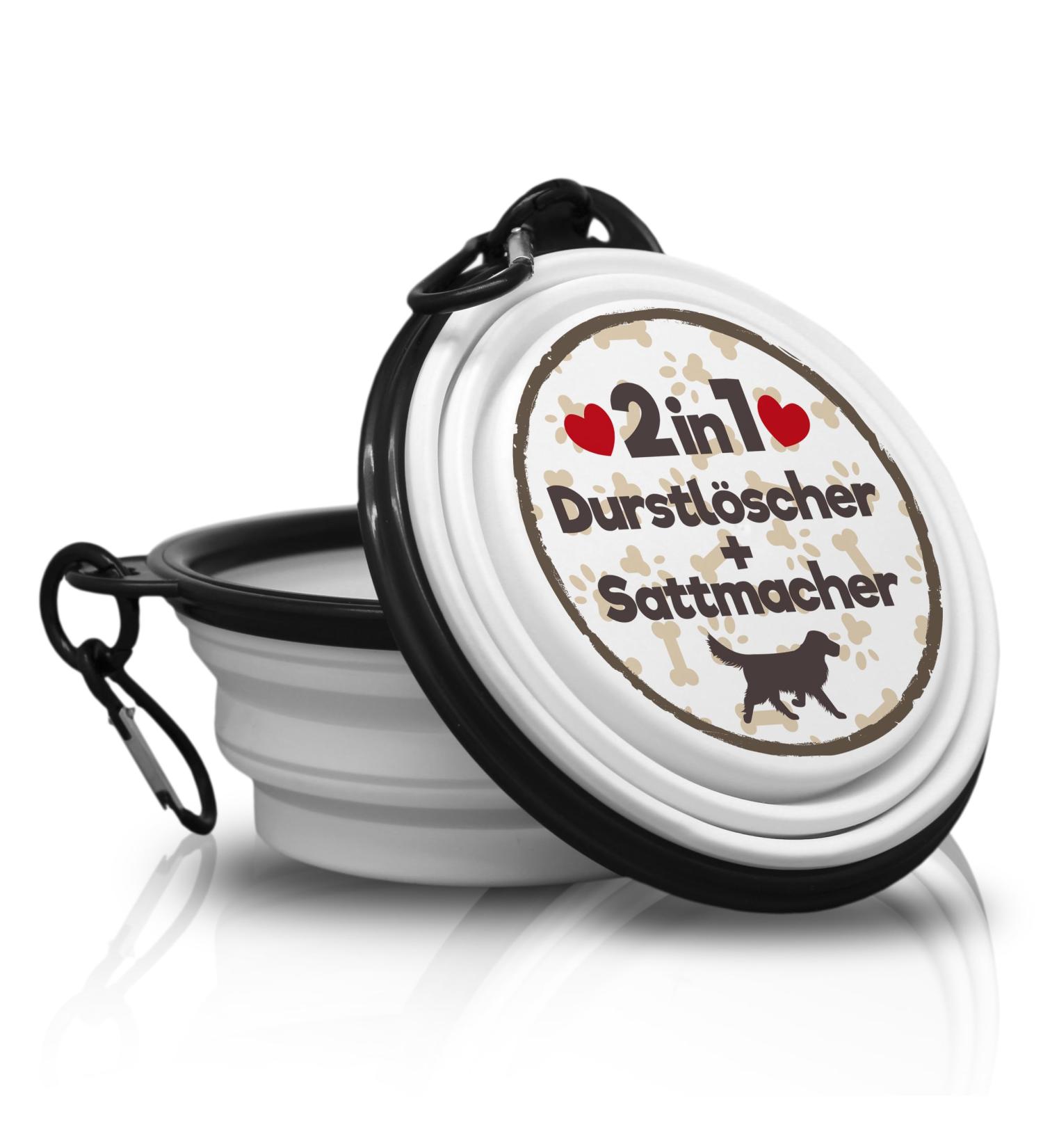 2-in-1 Portable Thirst Quencher & Satur Maker | Folding Pet Bowl with Carabiners Unique On-the-Go Solution for Food and Water - Buy Online on GoSupps.com