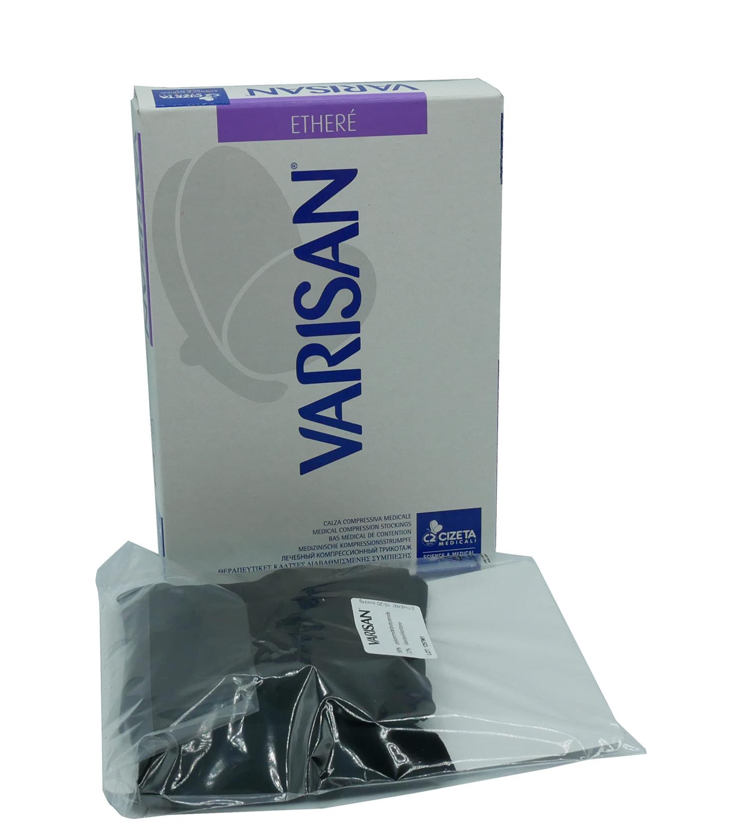 Cizeta Medicali Varisan Ethere1520 medical stockings Ether class 2 graded compression tights 15-20 mmHg short length open toe seconda black