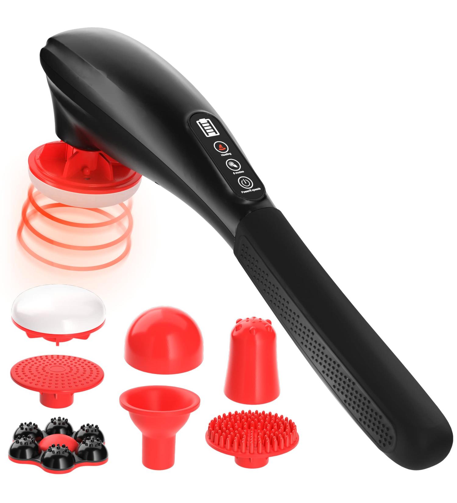 Handheld Back Massager with Heat - Cordless Electric Percussion Full Body Massager - Buy Online on GoSupps.com